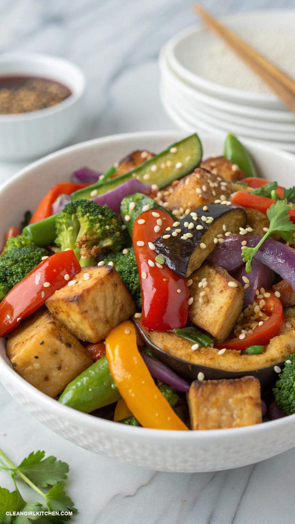 healthy eggplant recipes Eggplant Stir Fry with Tofu and Vegetables