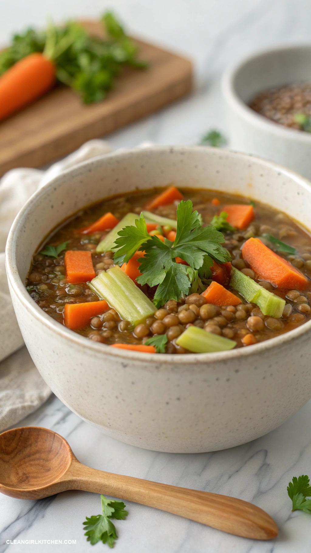 healthy fall dinners Lentil Soup with Carrots and Celery