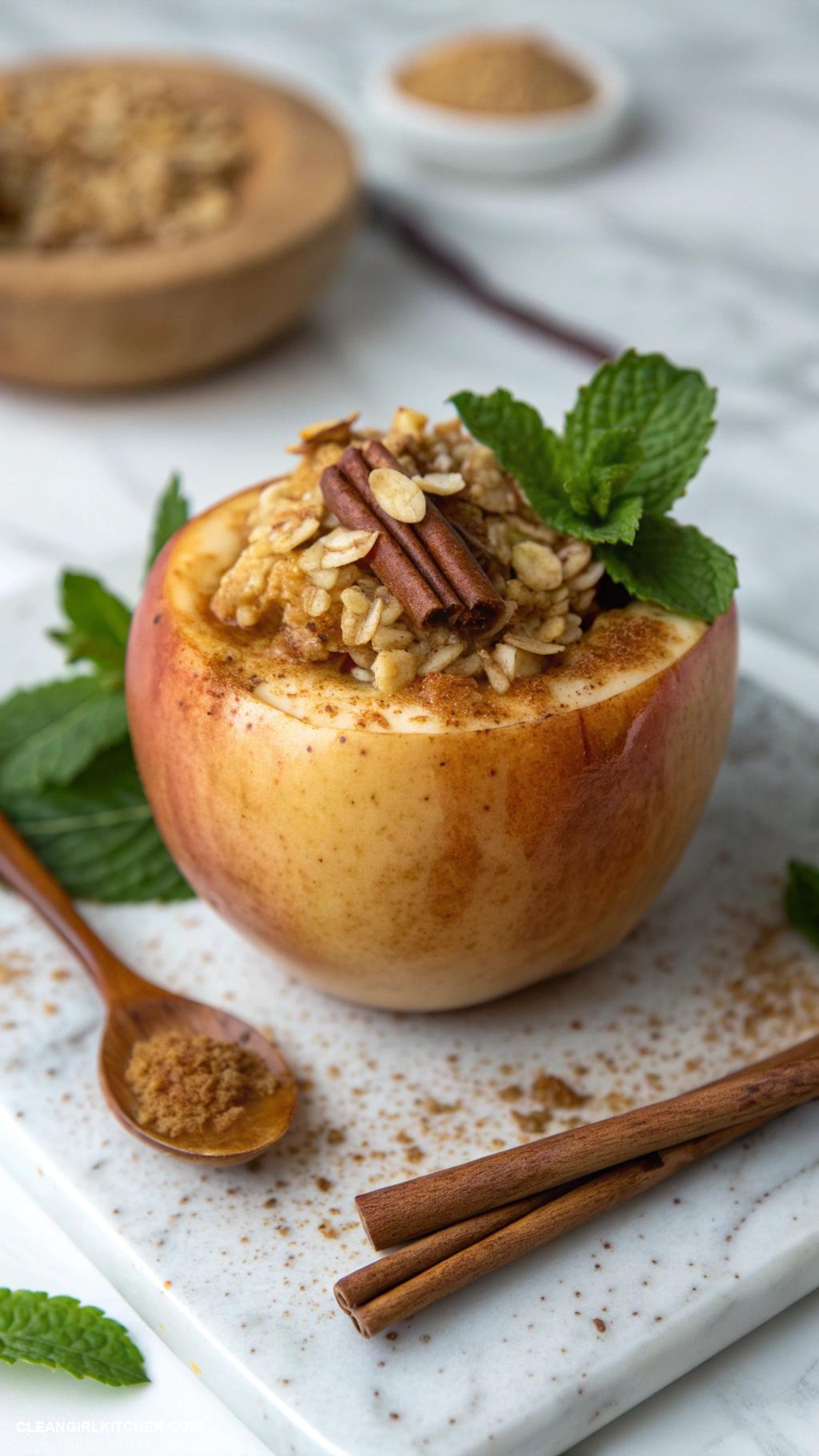 healthy fall meals Baked Apples with Cinnamon and Oats