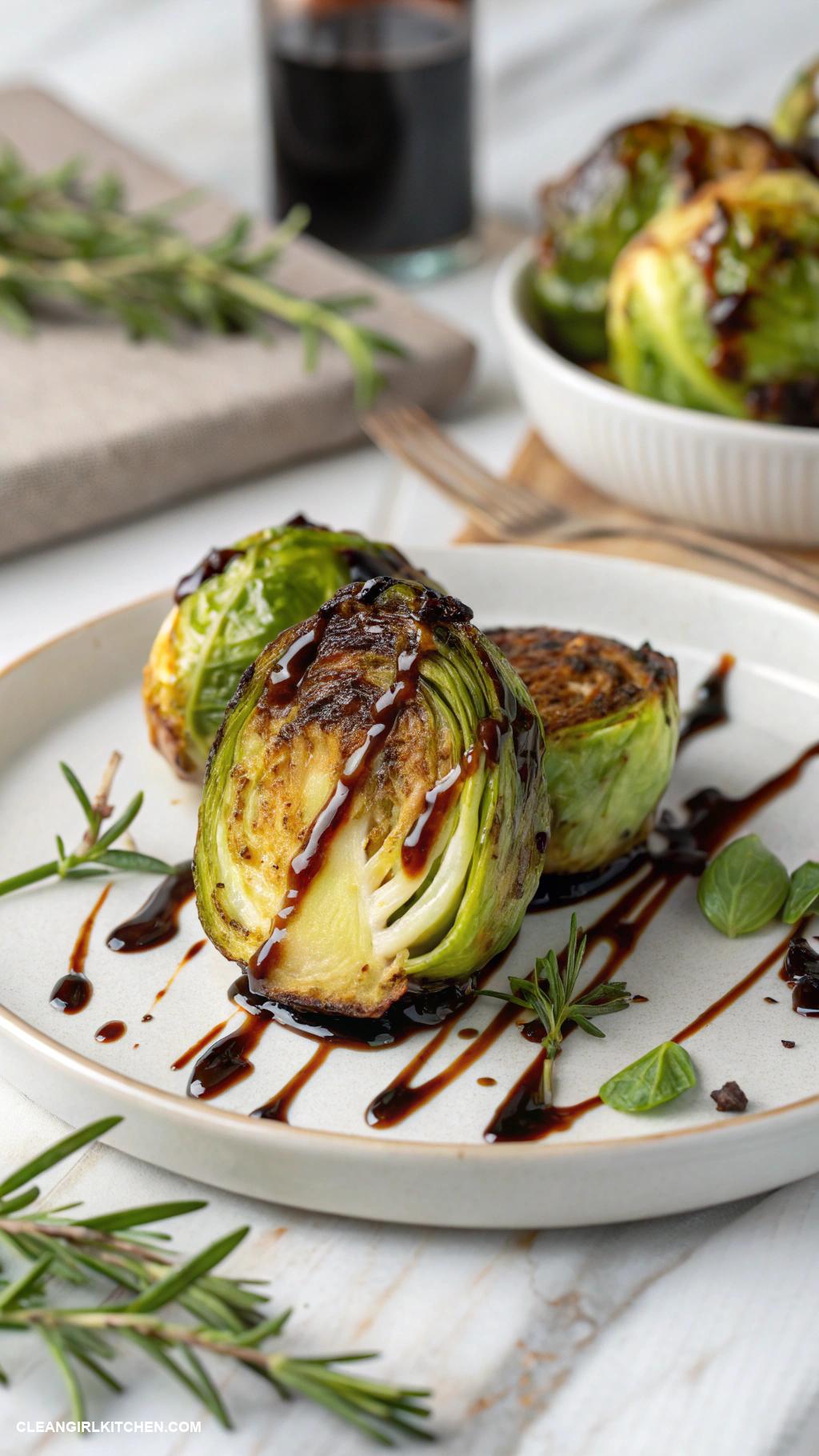 healthy fall meals Roasted Brussels Sprouts with Balsamic Glaze