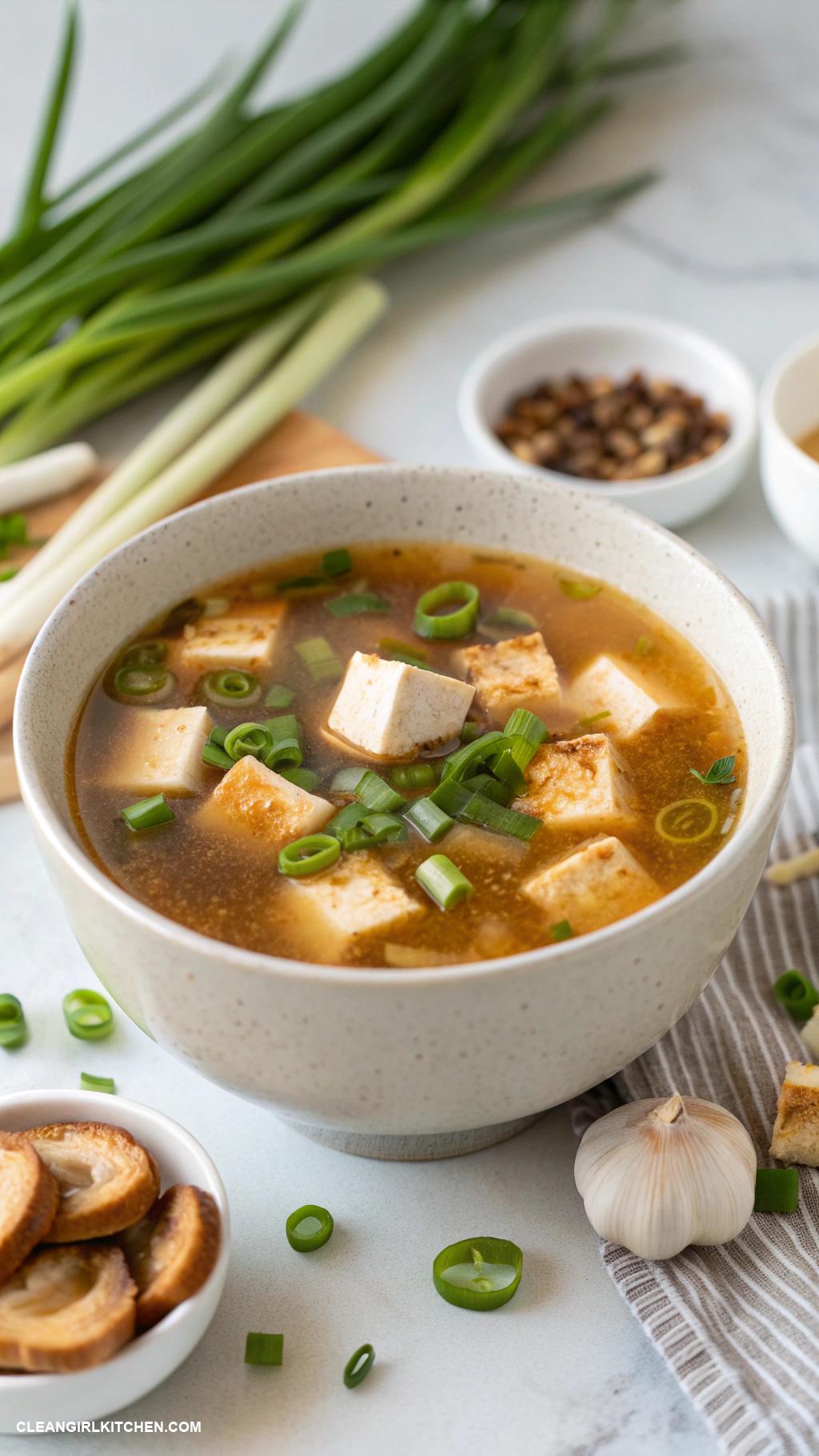healthy garlic recipes Garlic Miso Soup with Tofu