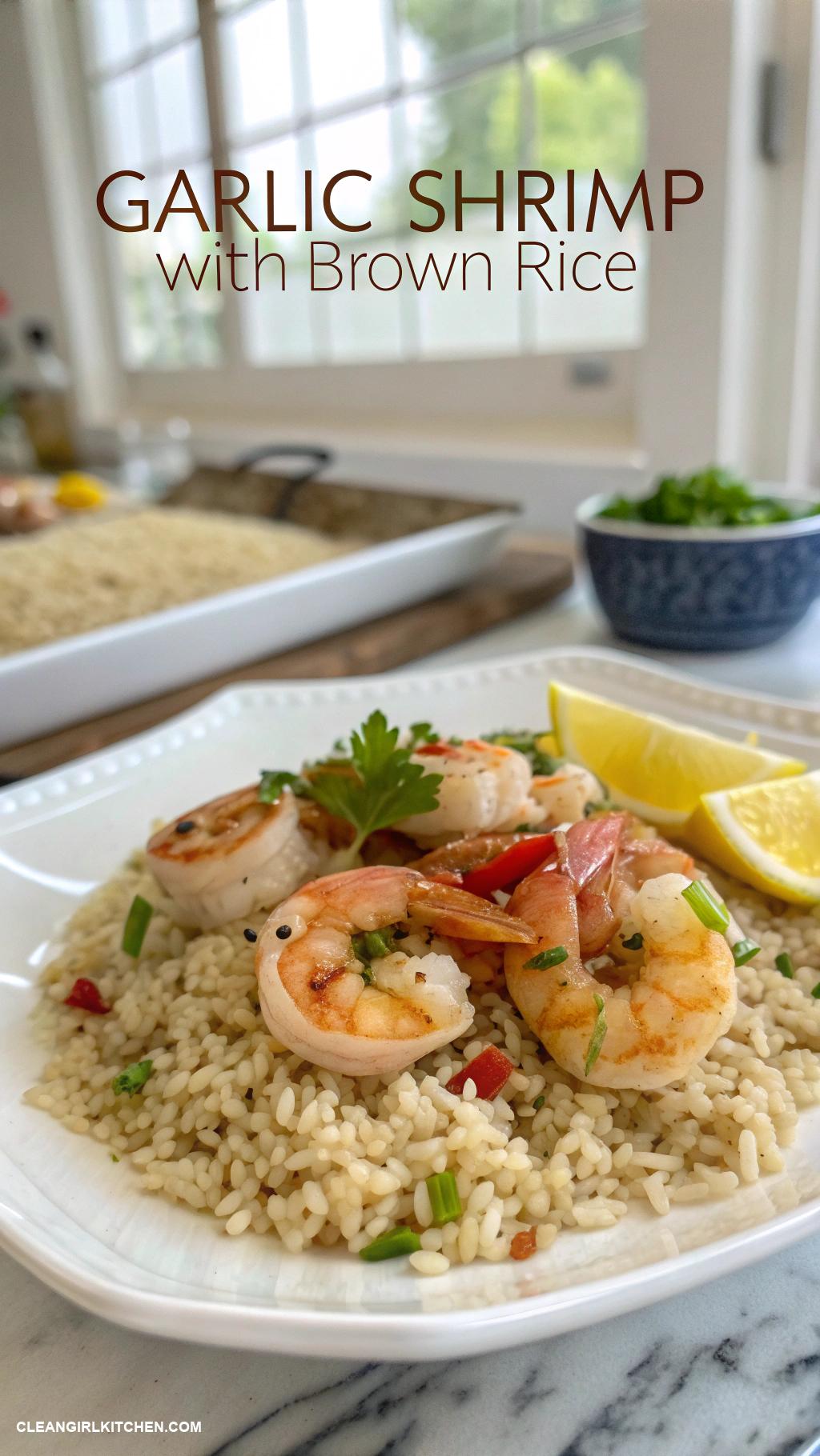 healthy garlic recipes Garlic Shrimp with Brown Rice