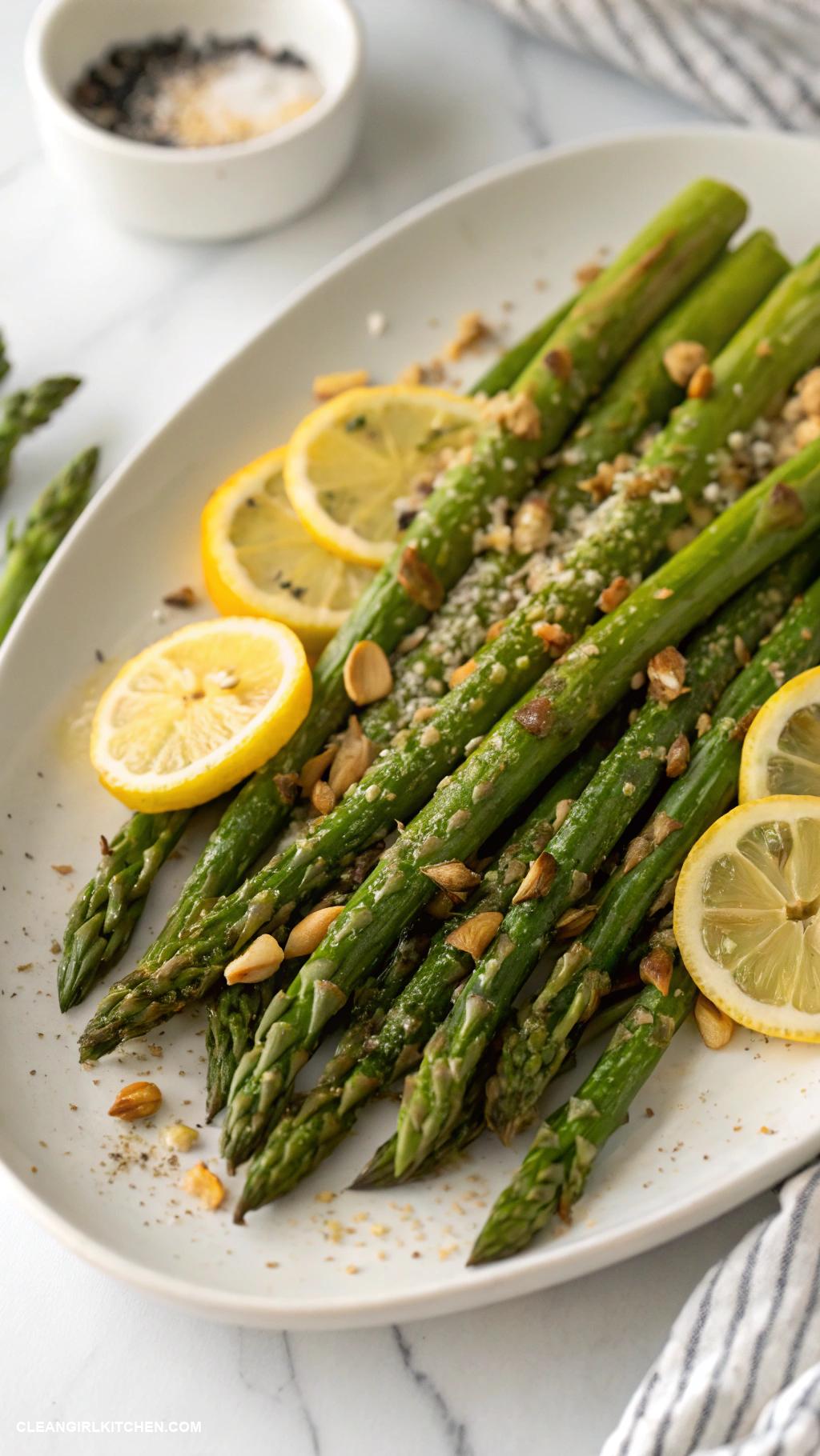 healthy garlic recipes Garlic and Lemon Roasted Asparagus