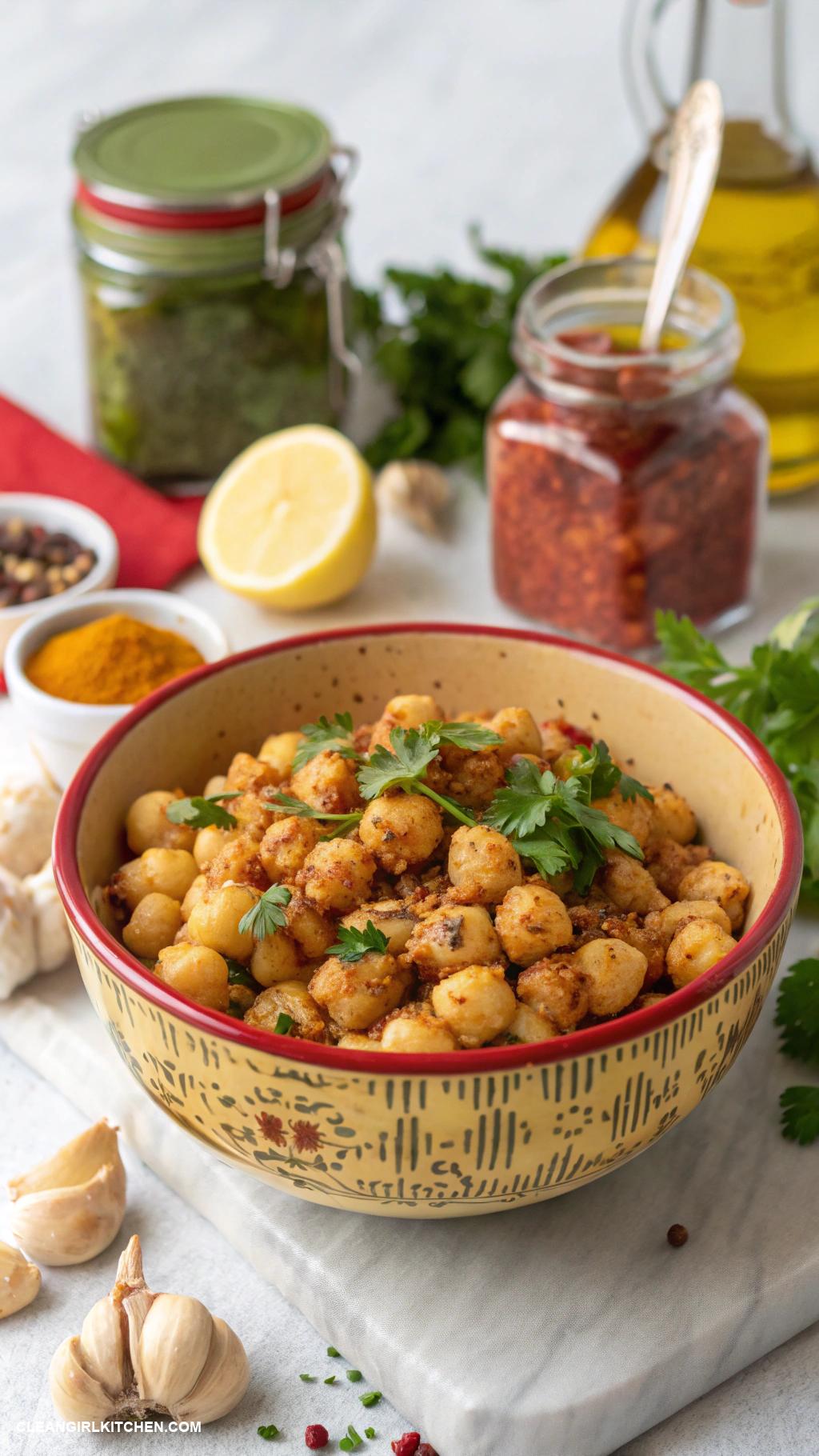 healthy garlic recipes Spicy Garlic Chickpeas