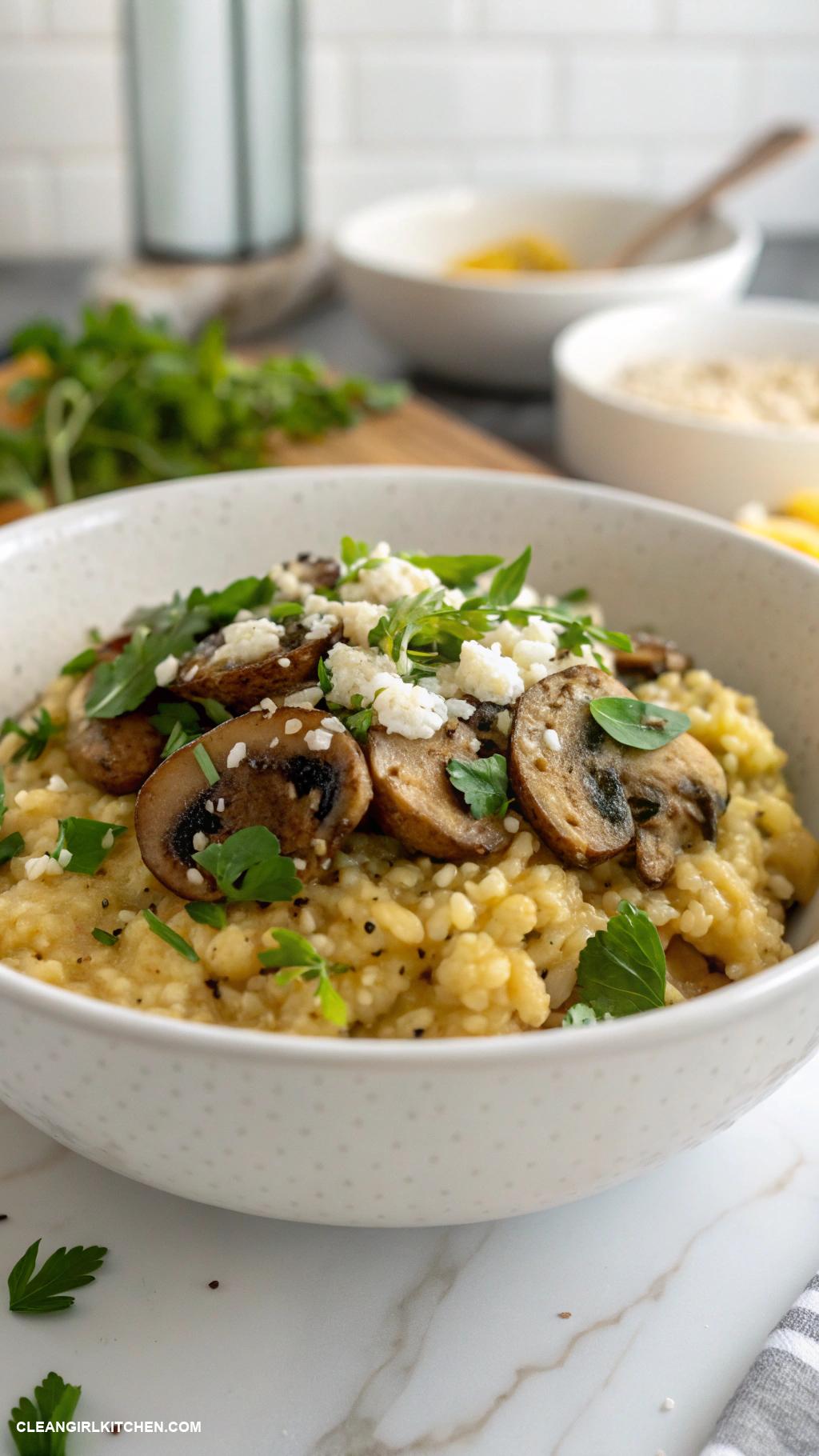 healthy mushroom recipes Mushroom Risotto with Cauliflower Rice