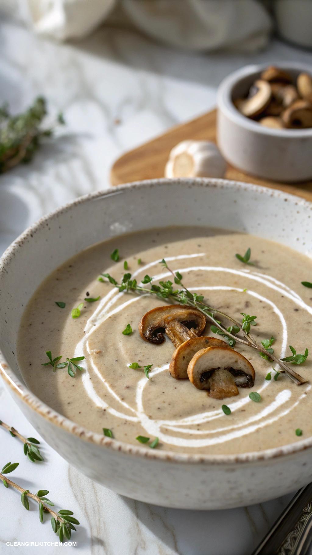 healthy mushroom recipes Mushroom Soup with Coconut Milk and Thyme