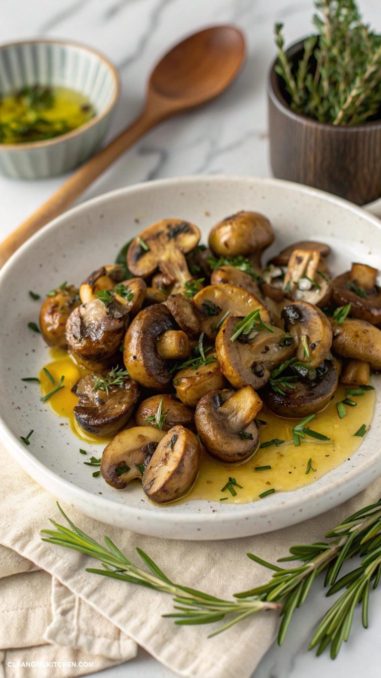 healthy mushroom recipes Oven Roasted Mushrooms with Olive Oil and Herbs