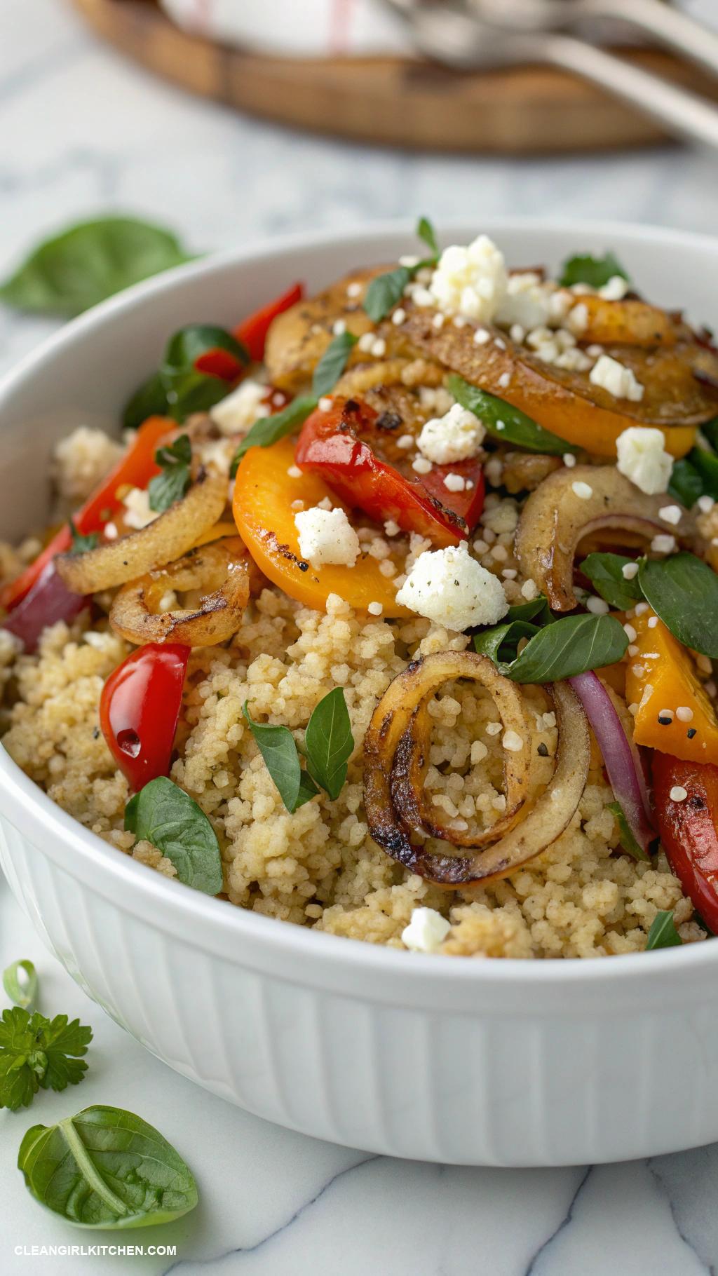 healthy onion recipes Roasted Onion and Garlic Quinoa Salad