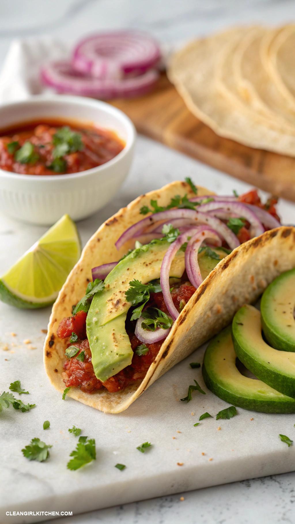 healthy onion recipes Spicy Onion and Avocado Tacos