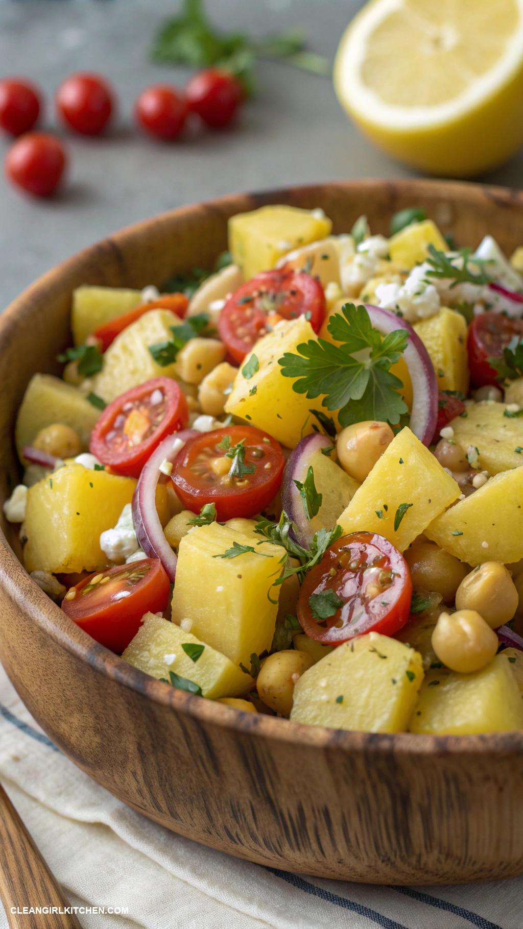 healthy potato recipes Mediterranean Potato Salad with Chickpeas