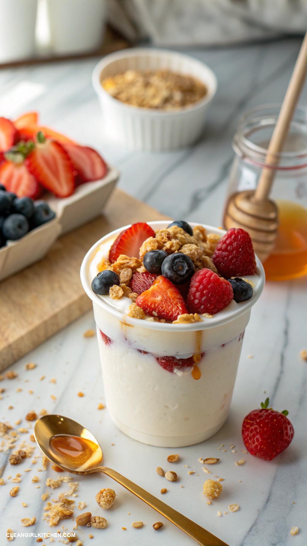 healthy road trip snacks Greek yogurt cups or drinks