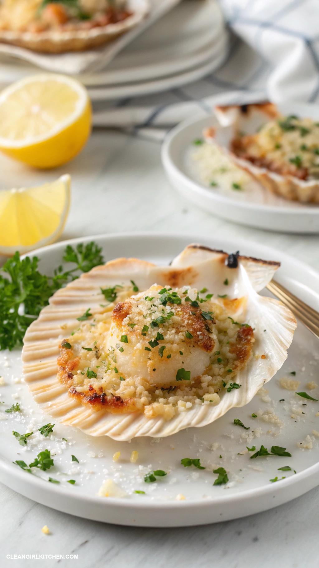 healthy scallops recipes Baked Scallops with Parmesan and Herbs