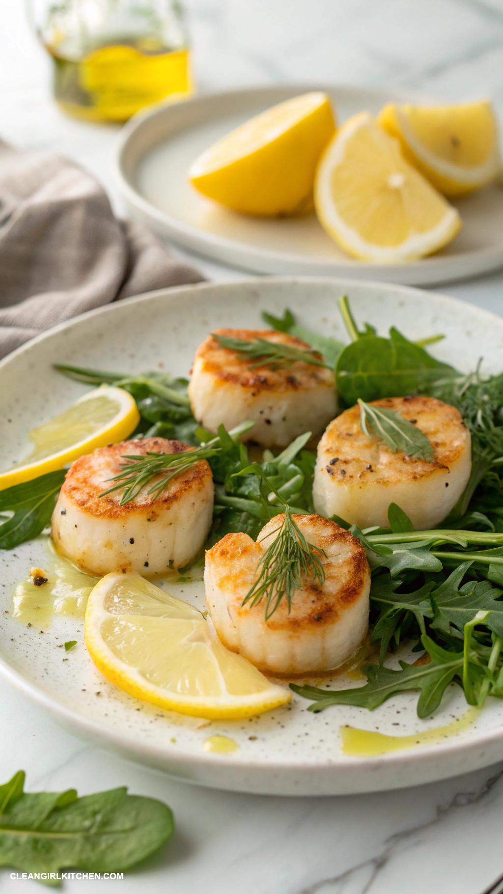 healthy scallops recipes Oven Roasted Scallops with Lemon and Dill