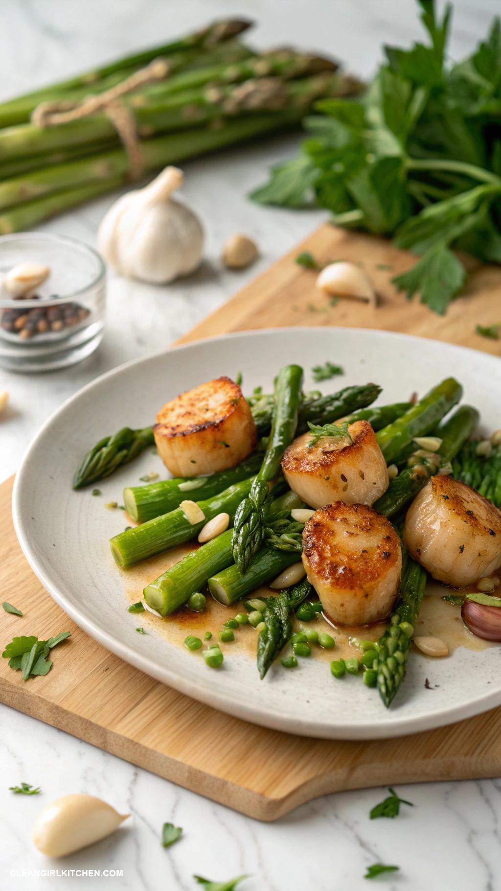 healthy scallops recipes Scallops and Asparagus Stir fry