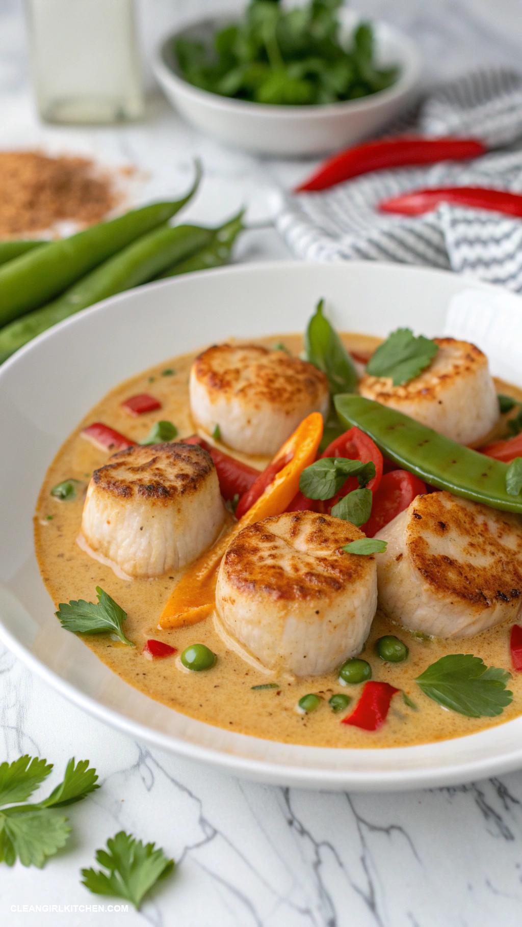healthy scallops recipes Thai Coconut Curry Scallops