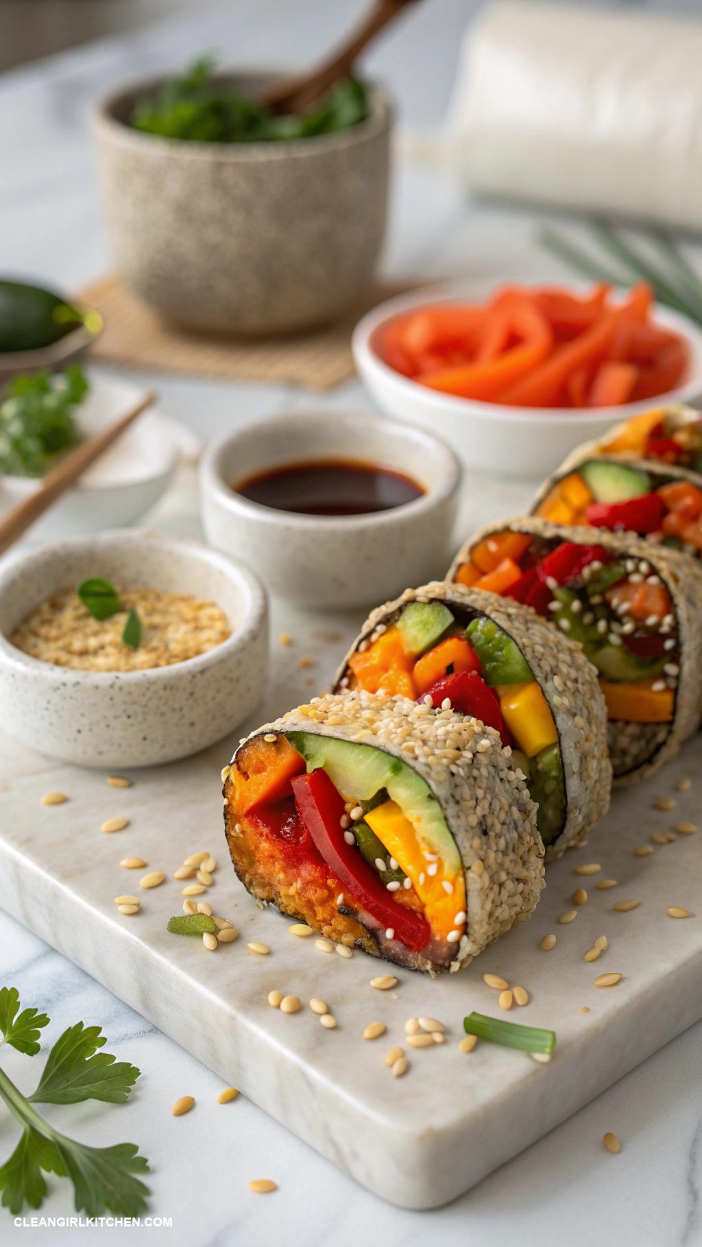 healthy sushi recipes Quinoa Sushi with Roasted Vegetables