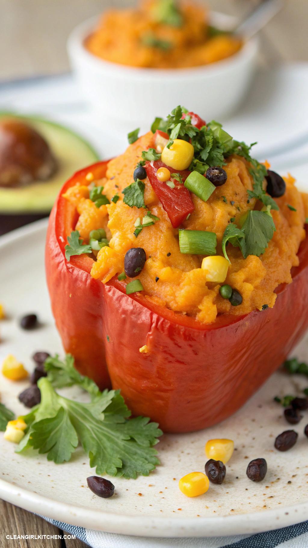 healthy sweet potato recipes Sweet Potato Stuffed Peppers