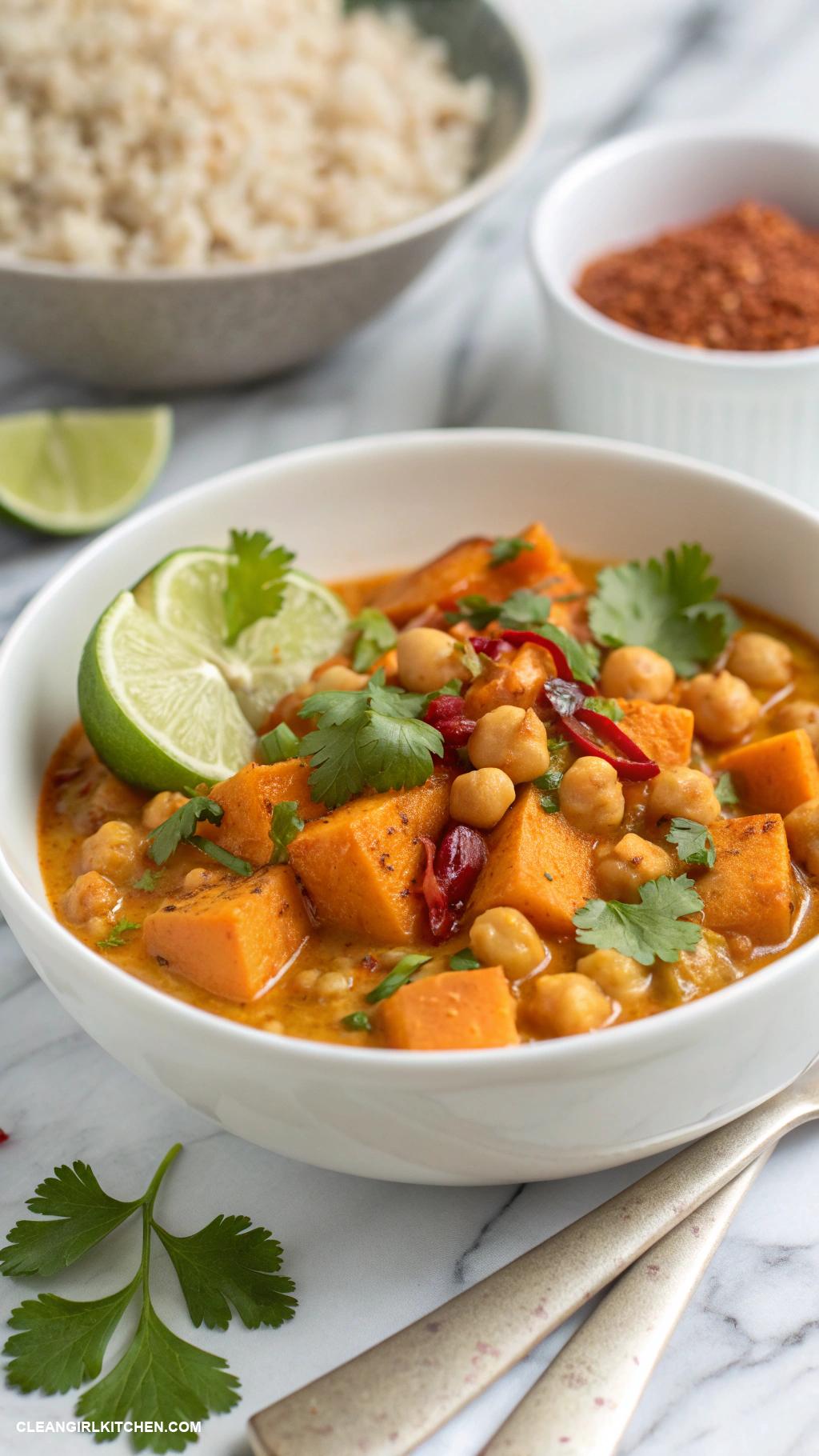 healthy sweet potato recipes Sweet Potato and Chickpea Curry
