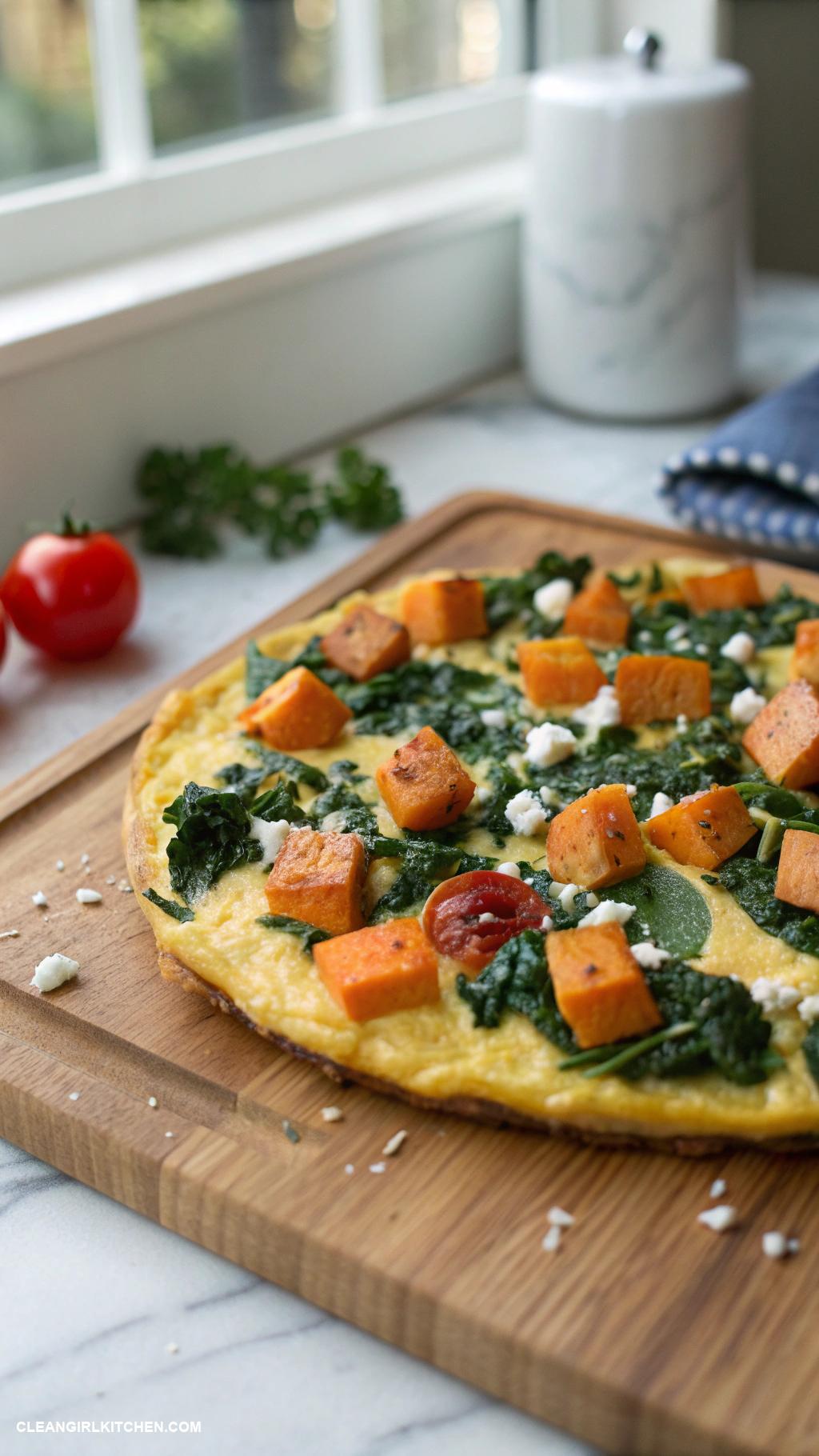 healthy sweet potato recipes Sweet Potato and Kale Frittata