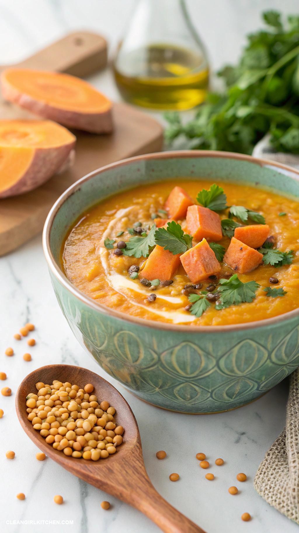healthy sweet potato recipes Sweet Potato and Lentil Soup