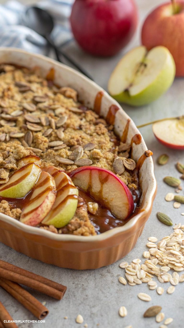 healthy thanksgiving recipes Apple Crisp with Oats and Maple Syrup