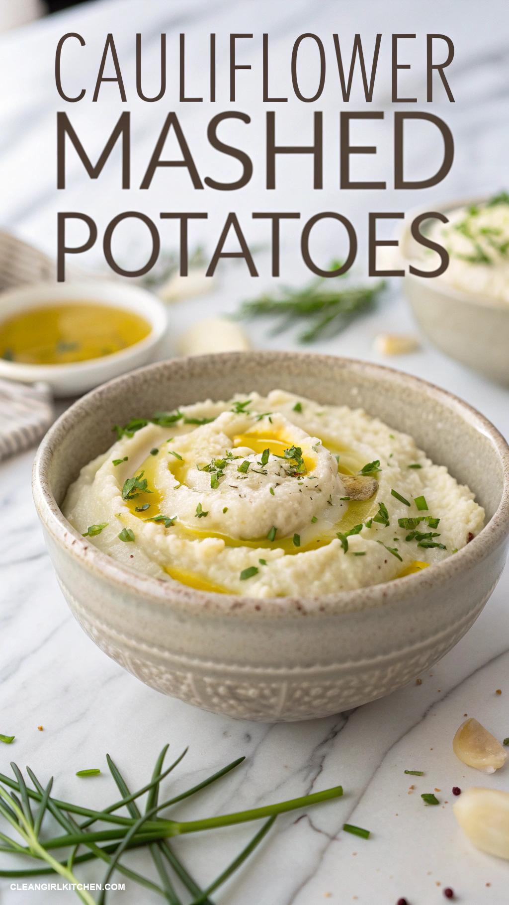 healthy thanksgiving recipes Cauliflower Mashed Potatoes with Garlic