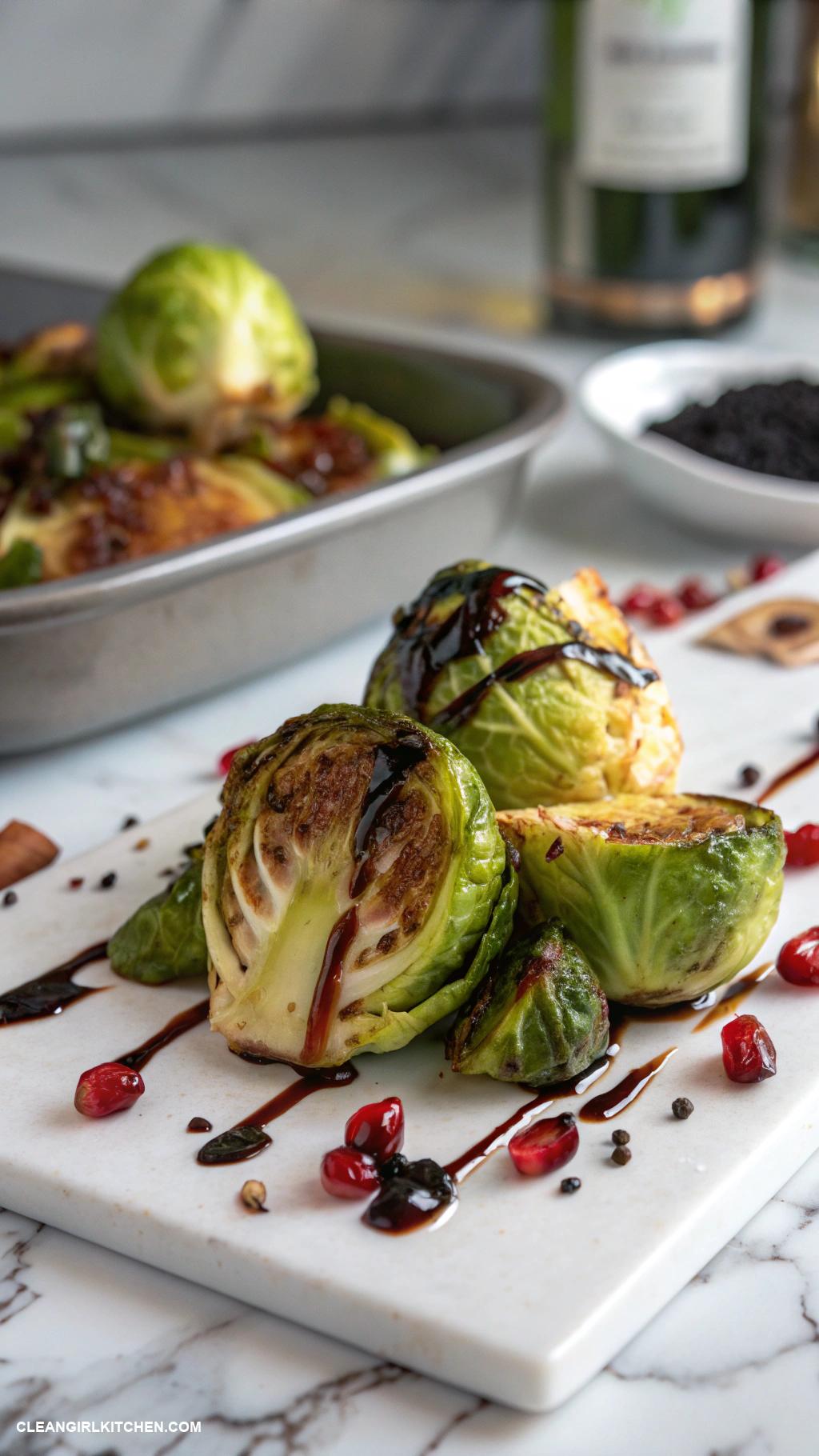 healthy thanksgiving recipes Roasted Brussels Sprouts with Balsamic Glaze