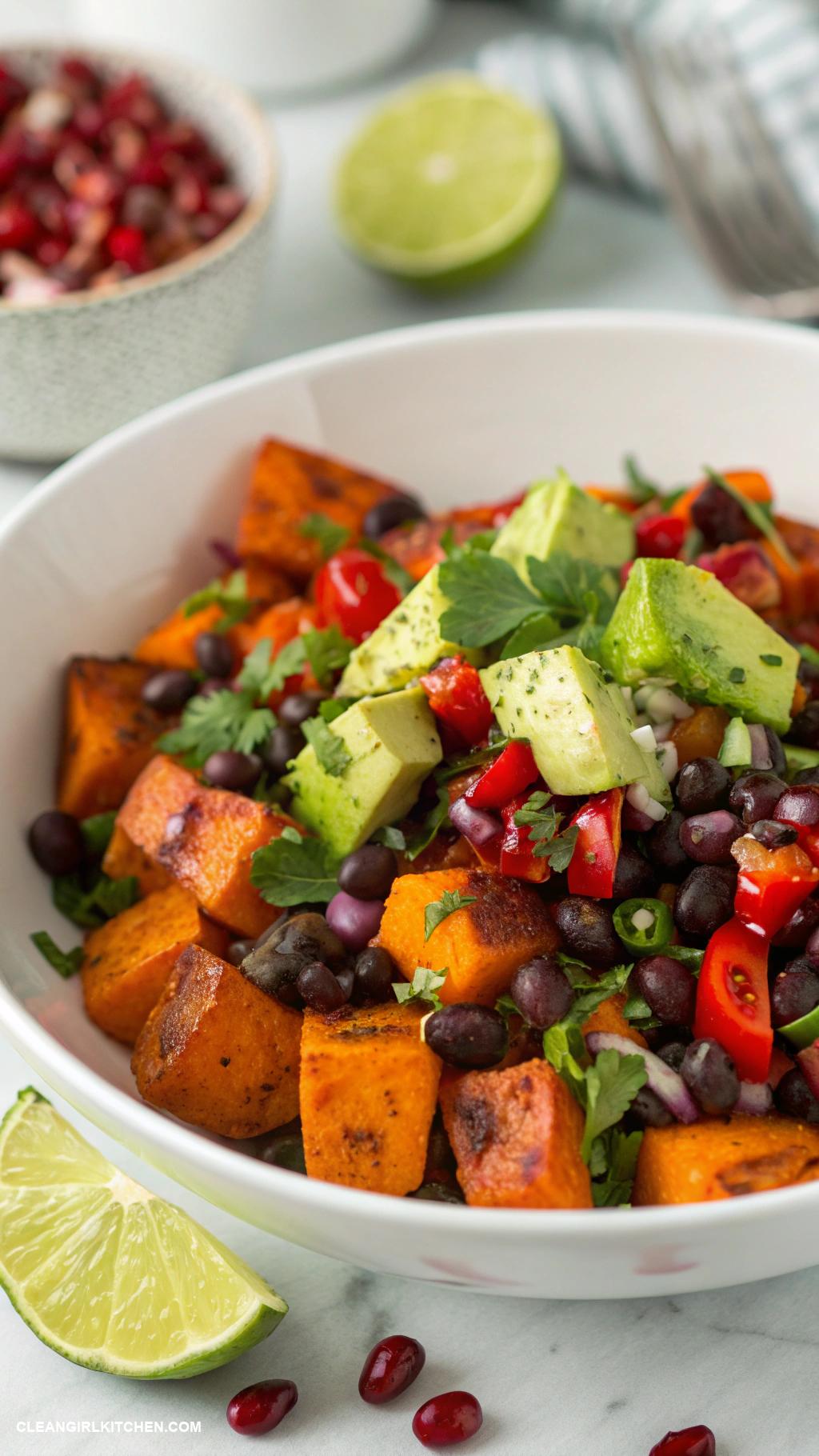 healthy thanksgiving recipes Sweet Potato and Black Bean Salad