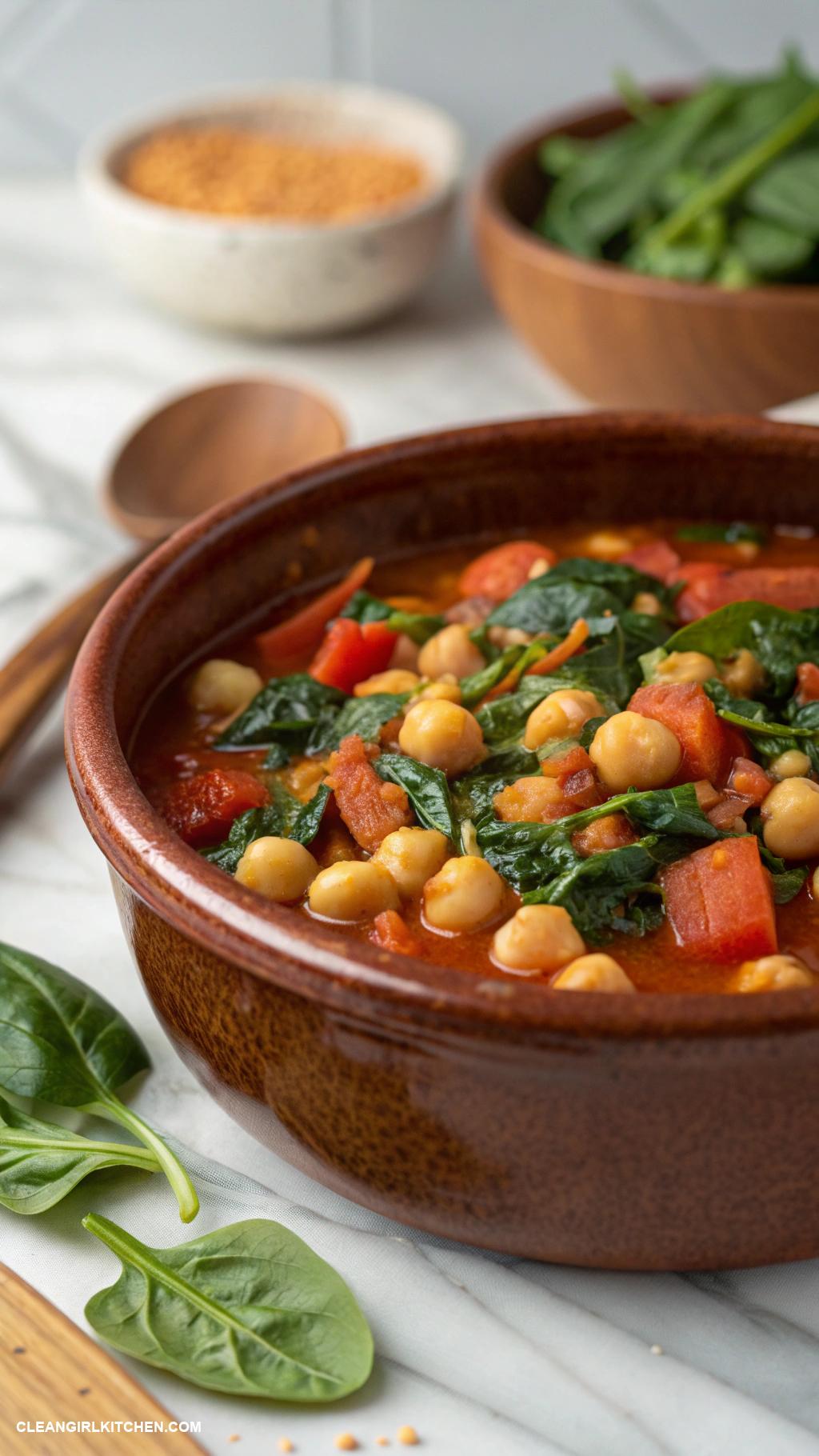 healthy weight loss recipes Chickpea and Spinach Stew