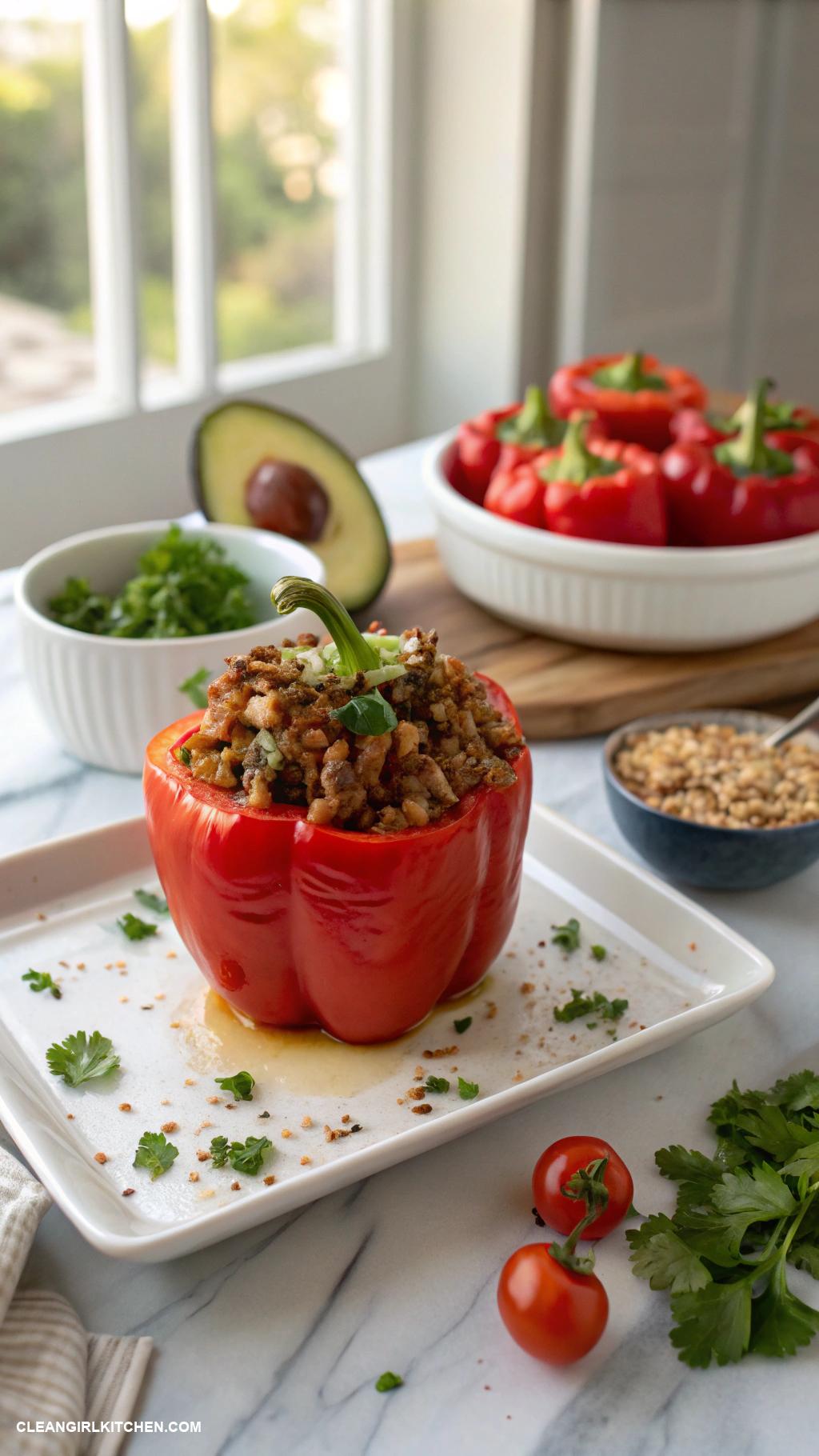 healthy winter meals Stuffed Bell Peppers with Brown Rice and Ground Turkey