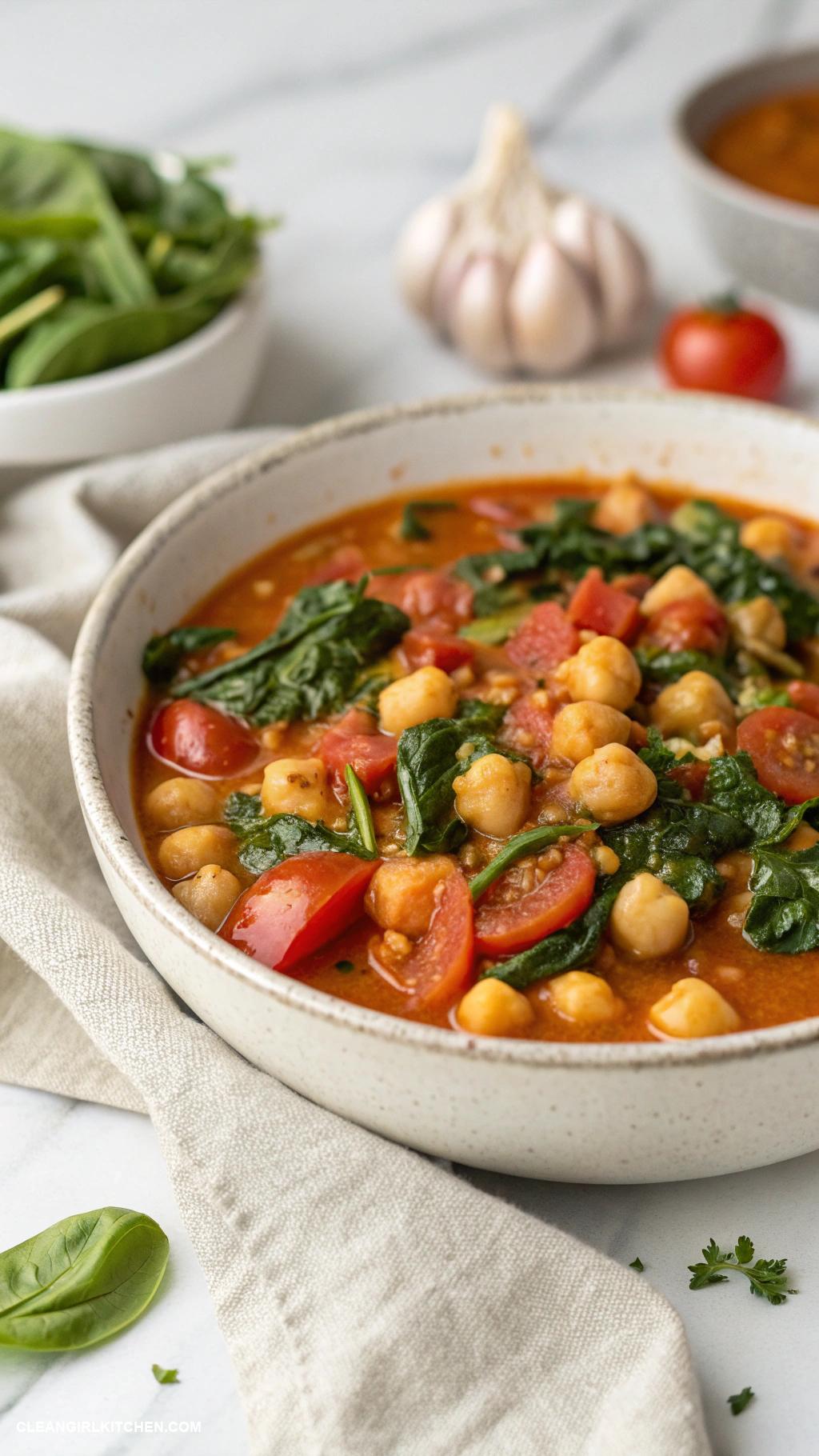 heart healthy recipes Chickpea and Spinach Stew
