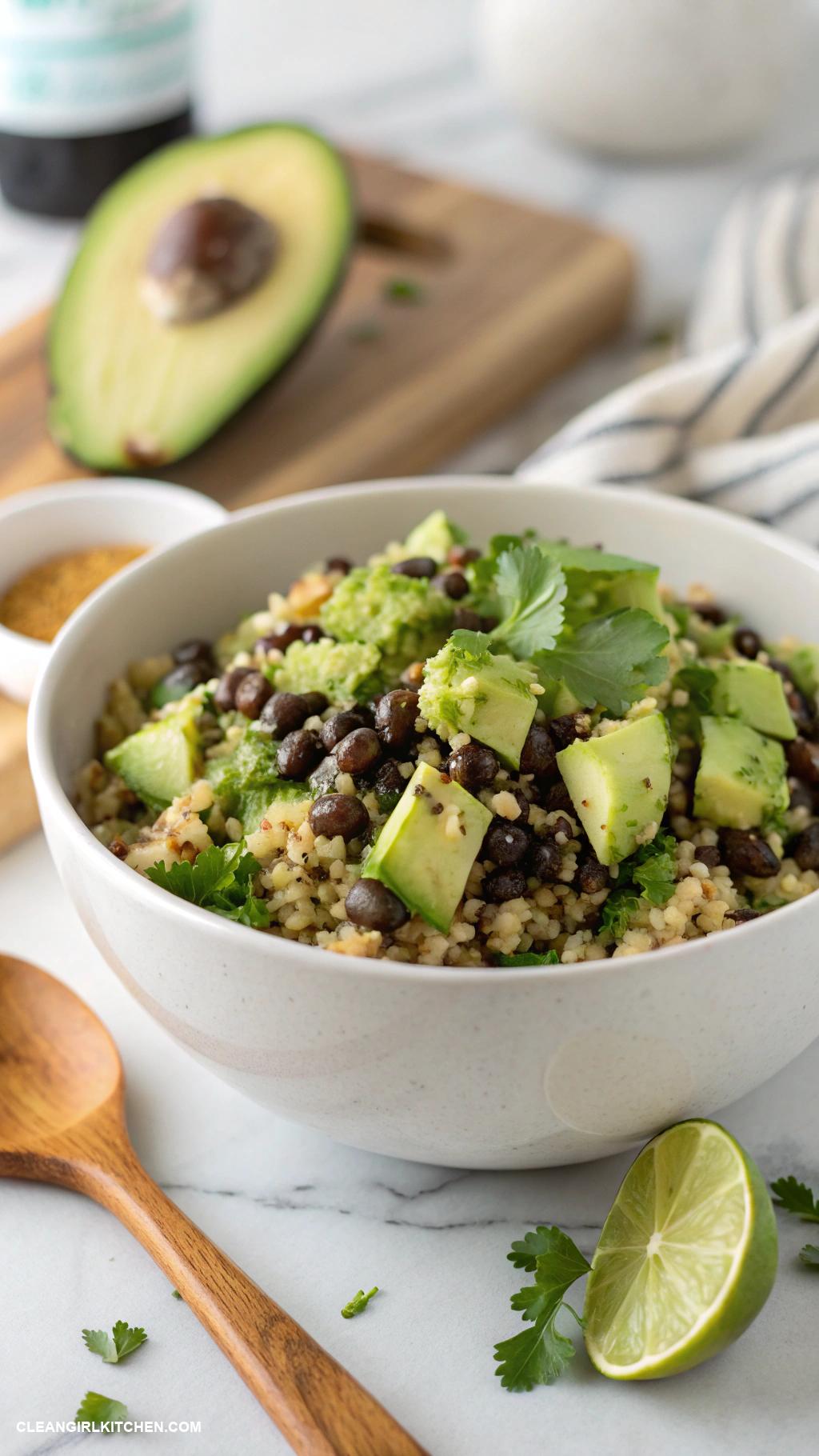 heart healthy recipes Quinoa Salad with Avocado and Black Beans