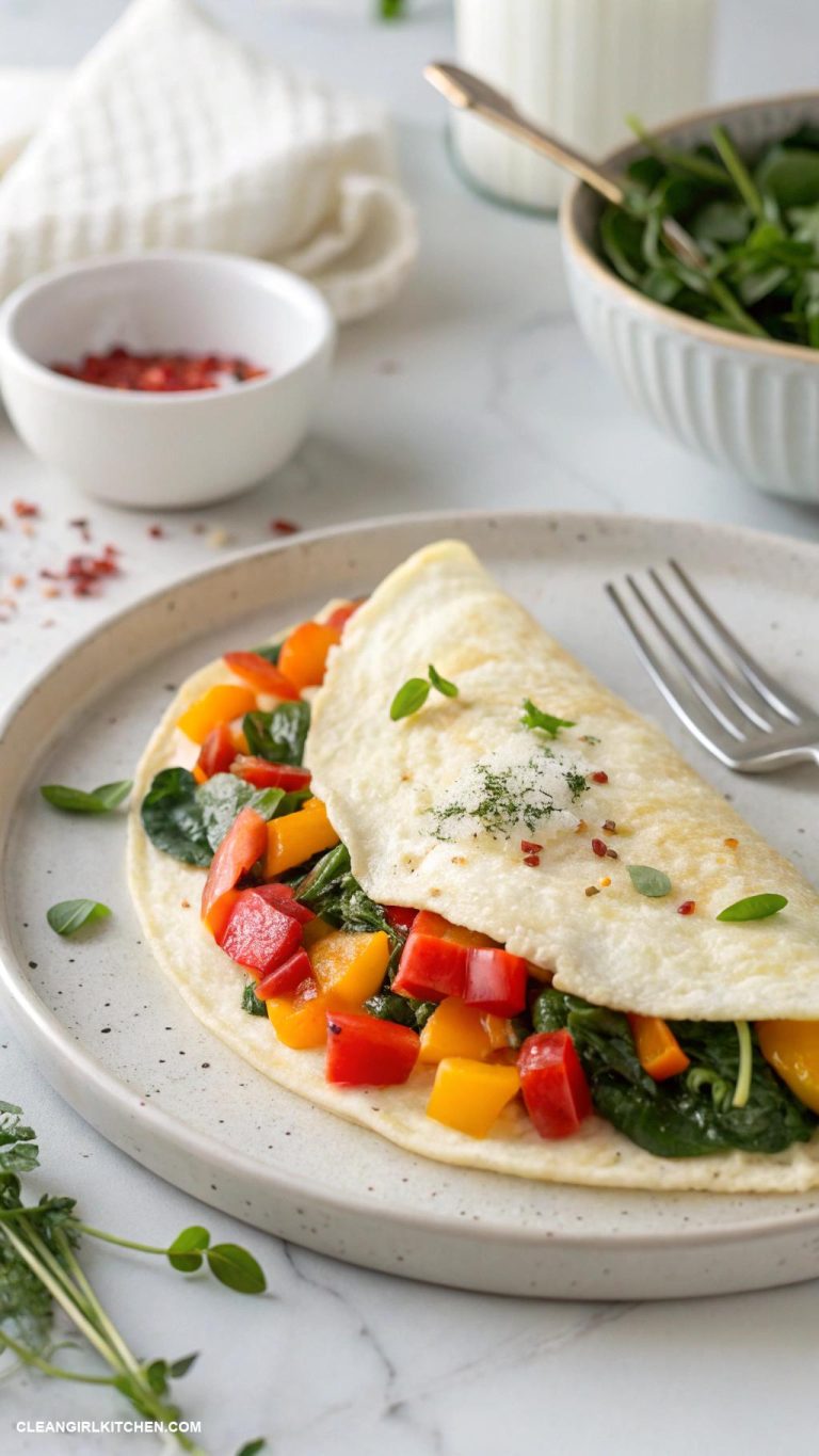 lean meals Egg White Omelette with Bell Peppers and Spinach