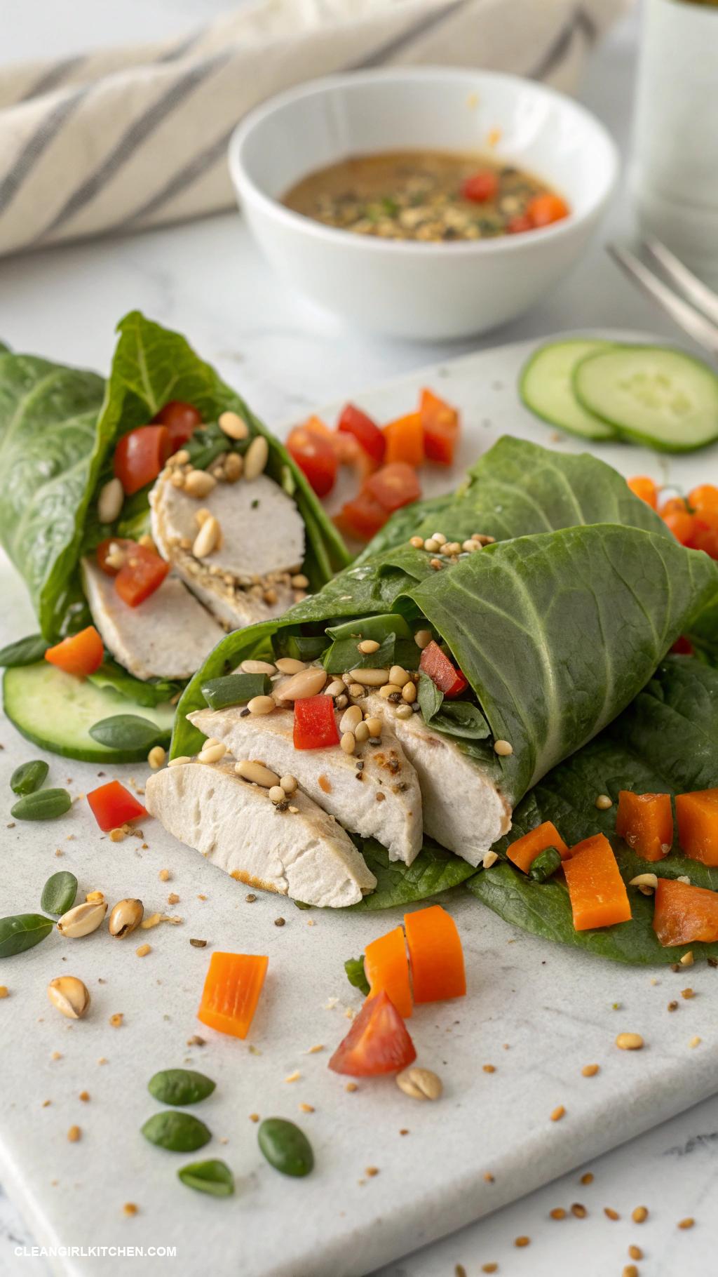 lean meals Turkey and Spinach Lettuce Wraps