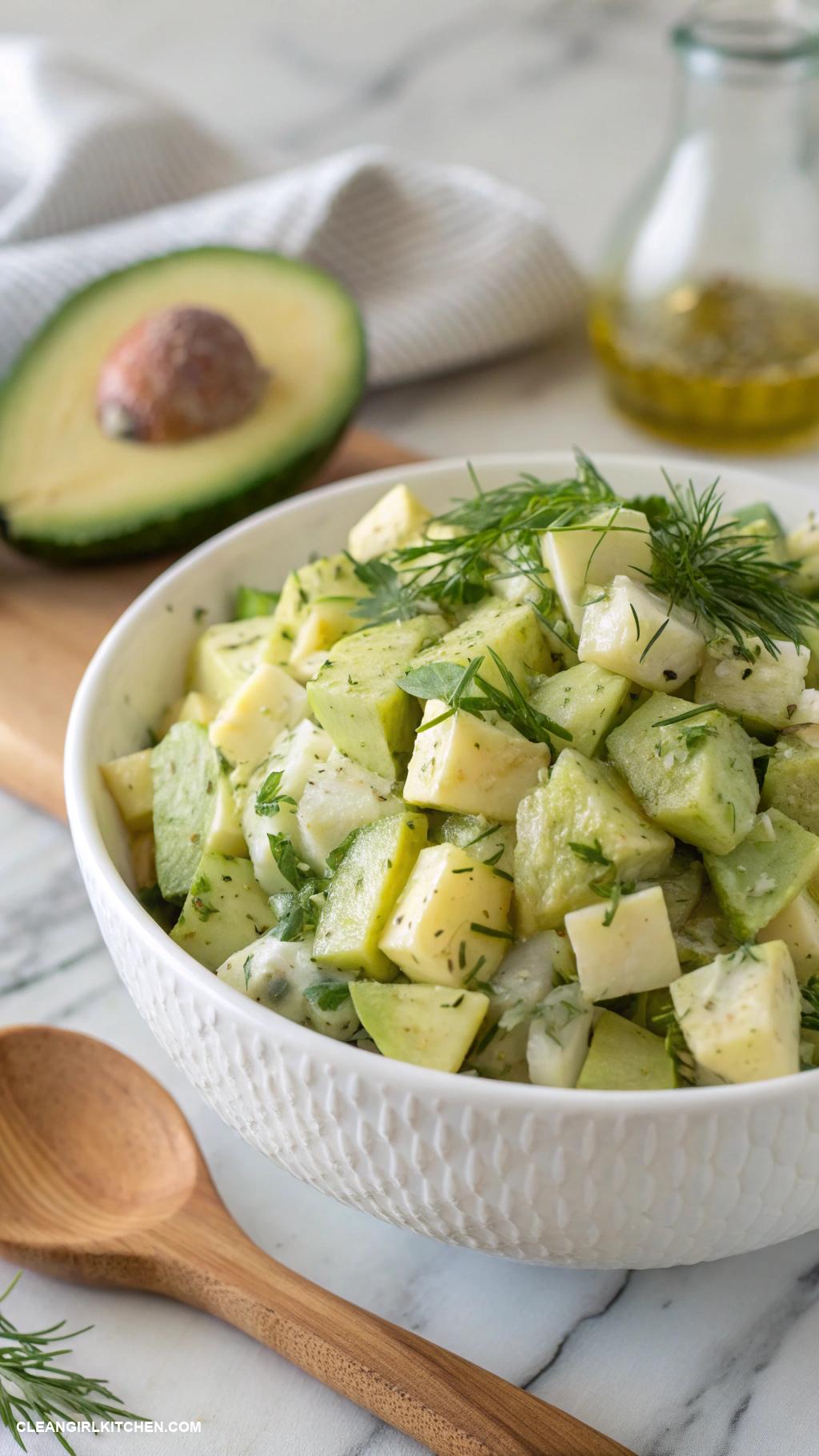 potato salad recipes Creamy Avocado and Cucumber Potato Salad