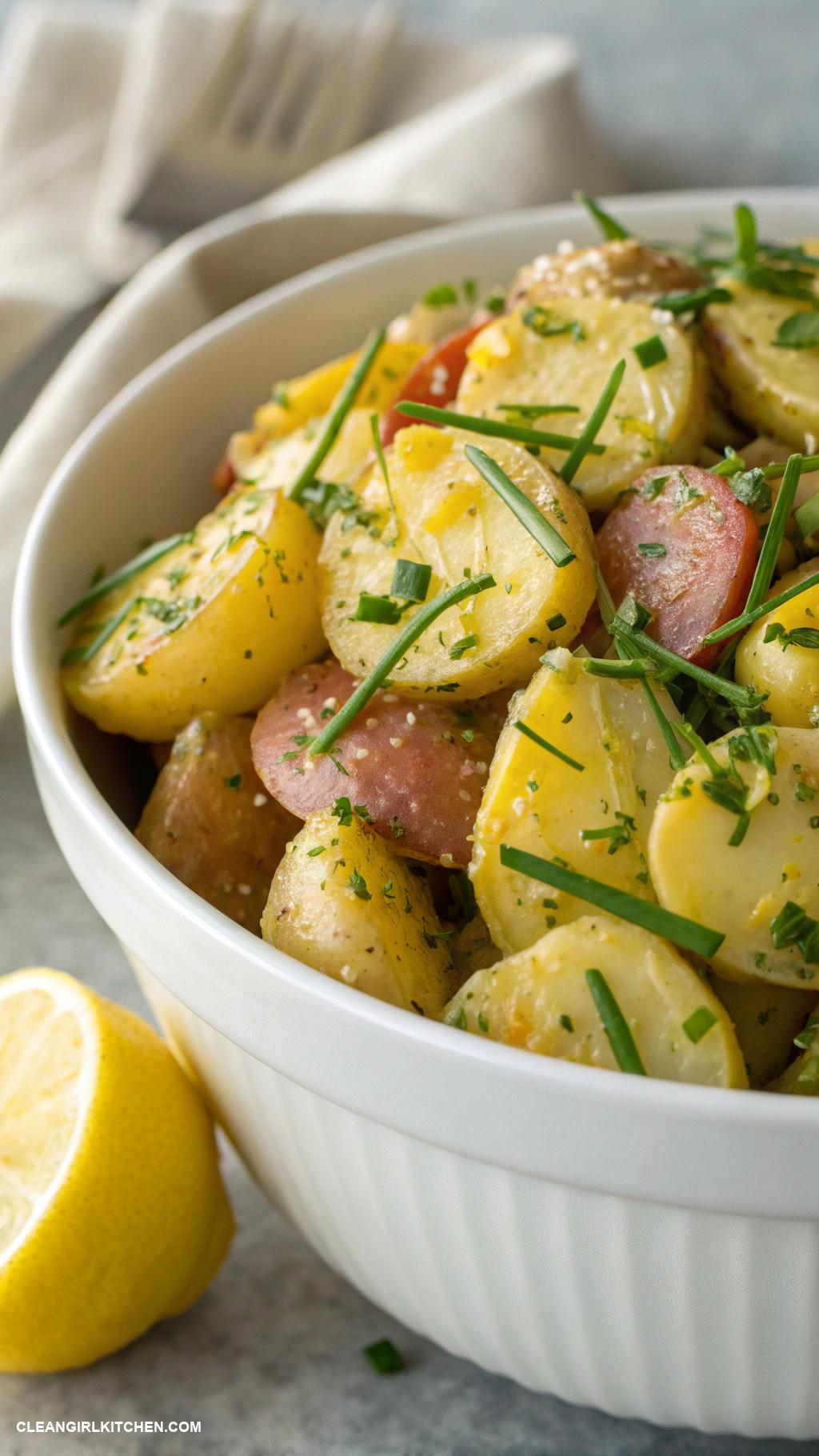potato salad recipes Zesty Lemon Dijon Potato Salad with Chives