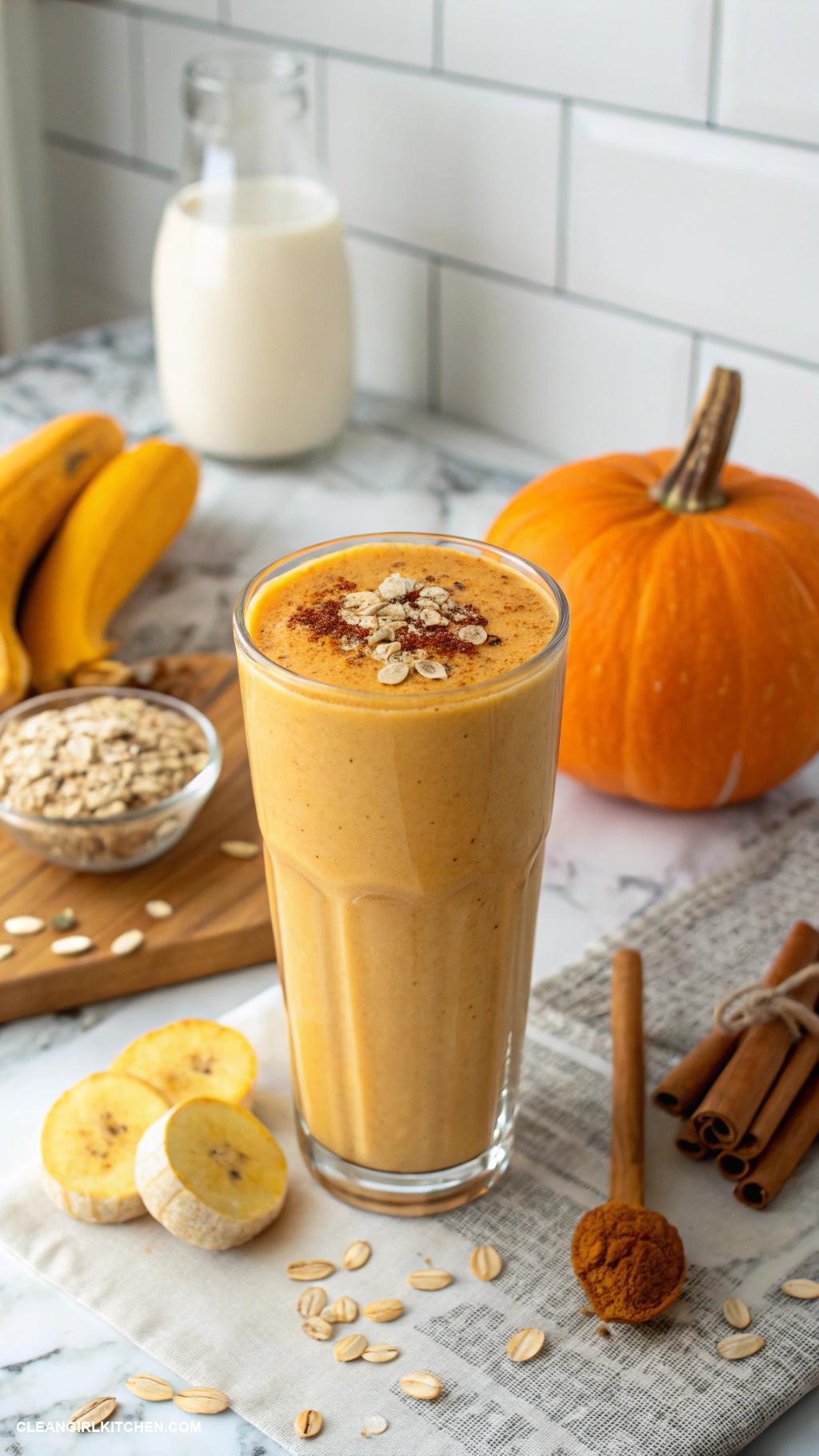 pumpkin smoothie recipes Pumpkin Banana Oat Smoothie