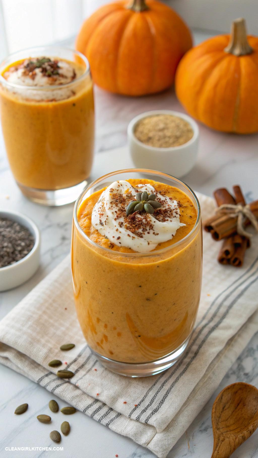 pumpkin smoothie recipes Pumpkin Chia Protein Smoothie