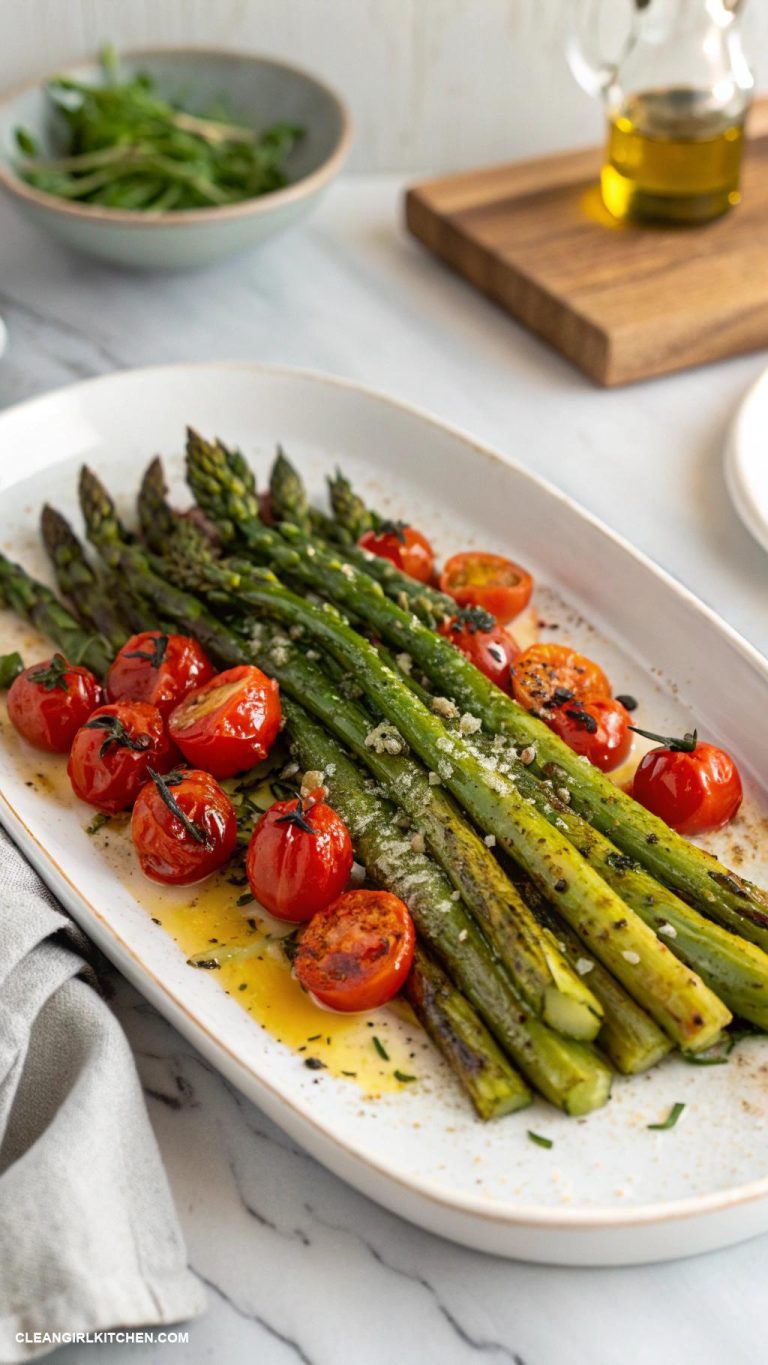 roasted asparagus with tomatoes