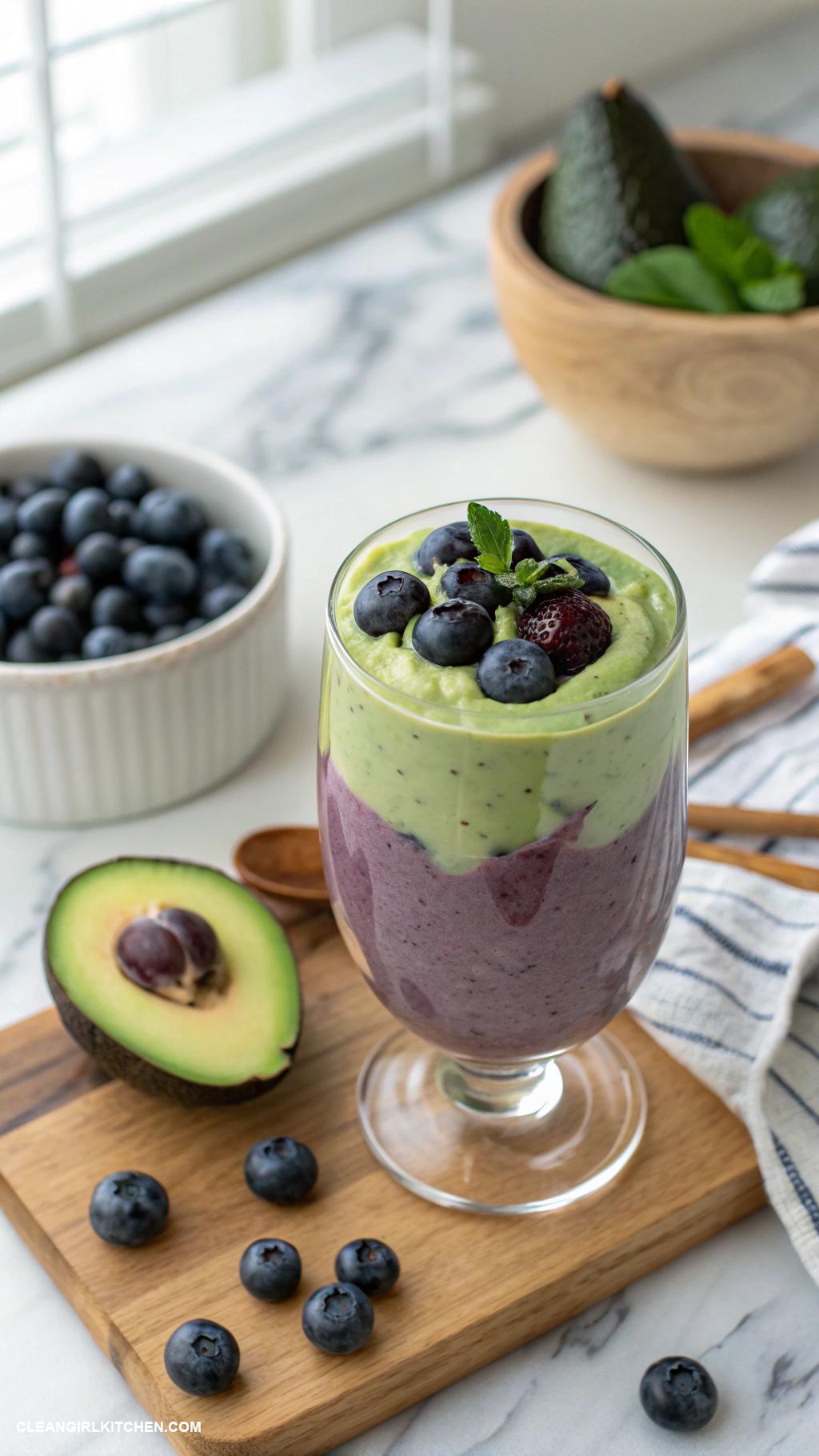 smoothies for losing weight Avocado and Blueberry Smoothie