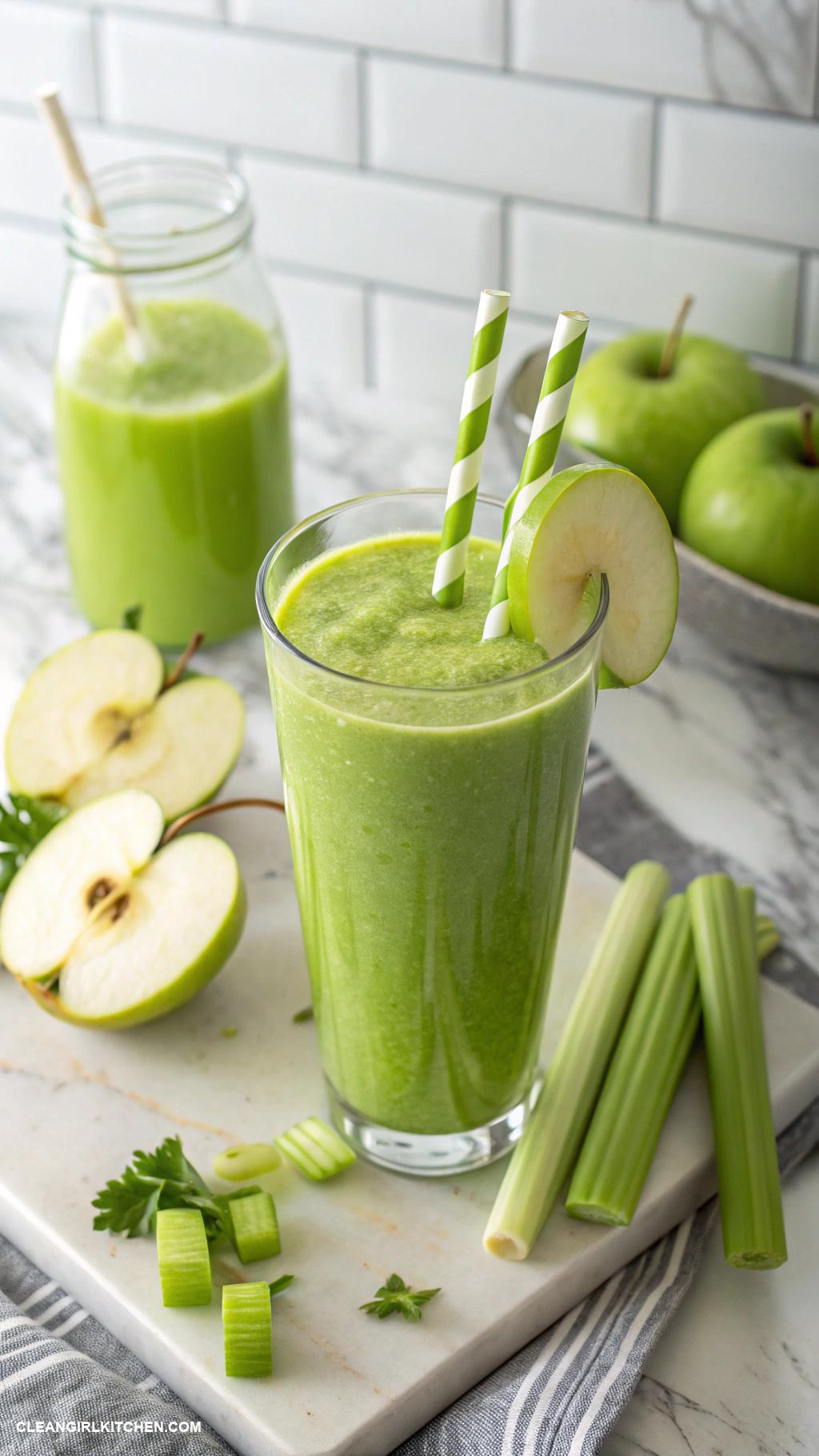 smoothies for losing weight Green Apple and Celery Smoothie