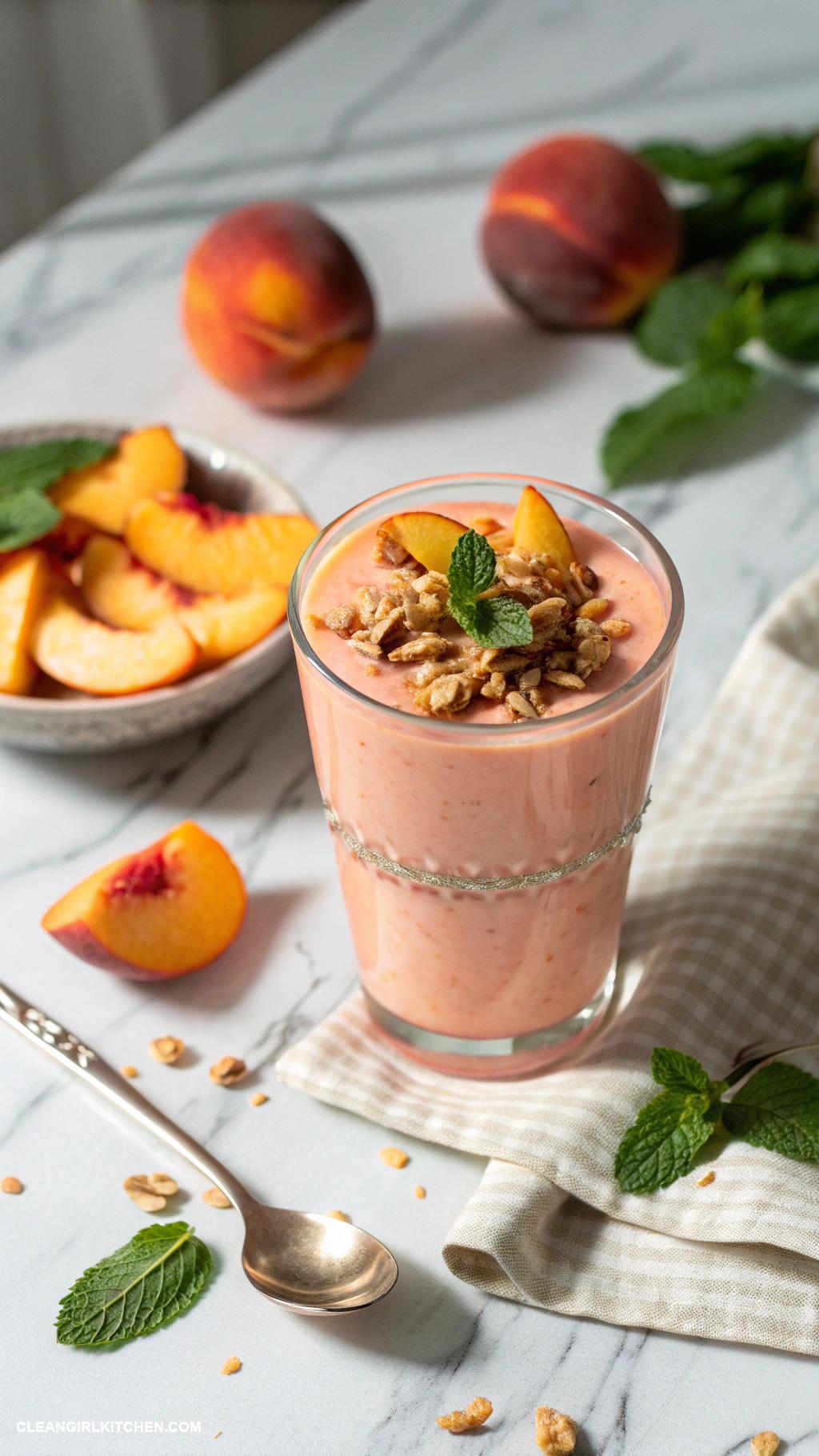 smoothies for losing weight Peach and Greek Yogurt Smoothie