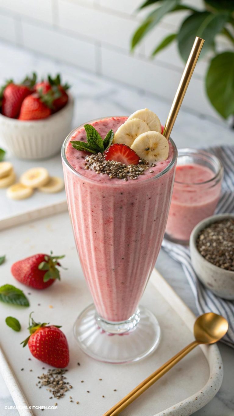 smoothies for losing weight Strawberry and Banana Smoothie with Almond Milk