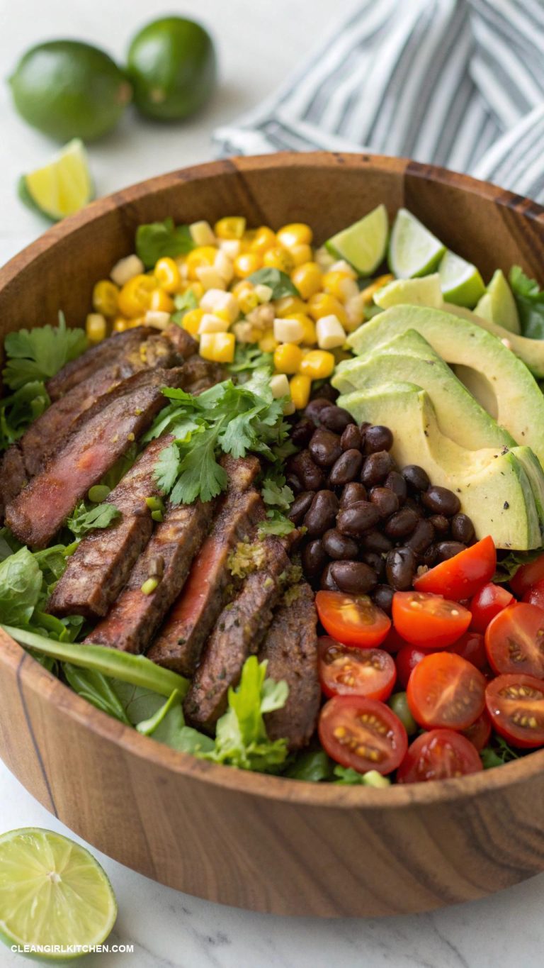 steak salad recipes Southwestern Steak Salad with Black Beans Corn and Avocado