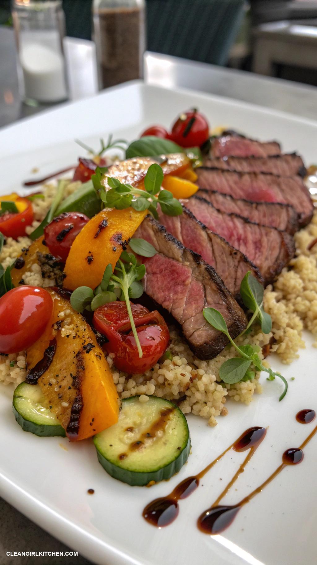 steak salad recipes Steak and Quinoa Salad with Roasted Vegetables
