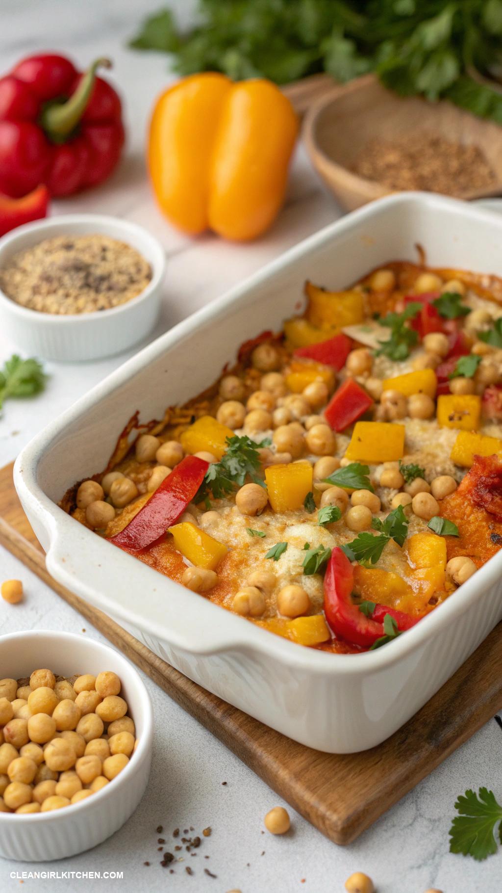 vegetarian breakfast casseroles Chickpea and Sweet Pepper Bake