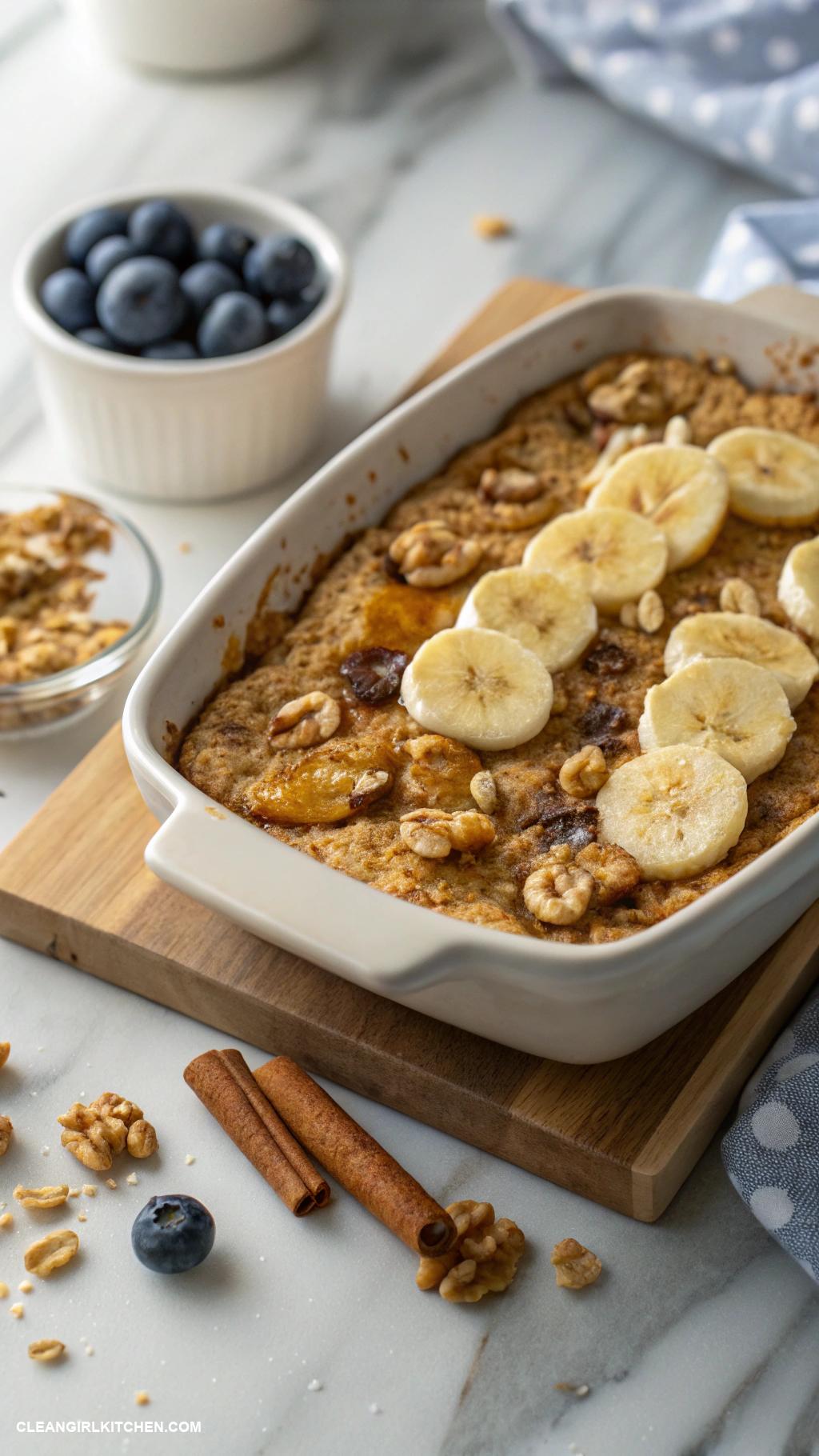 vegetarian breakfast casseroles Overnight Banana Oatmeal Casserole