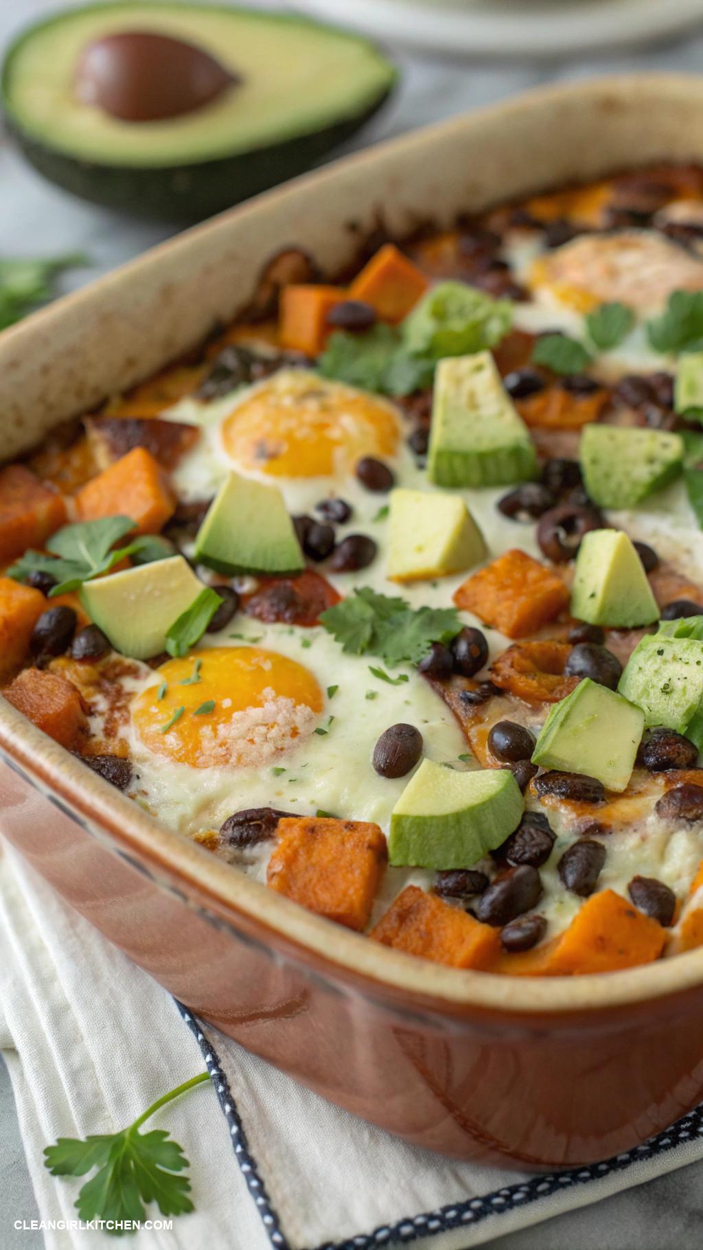 vegetarian breakfast casseroles Sweet Potato and Black Bean Egg Casserole