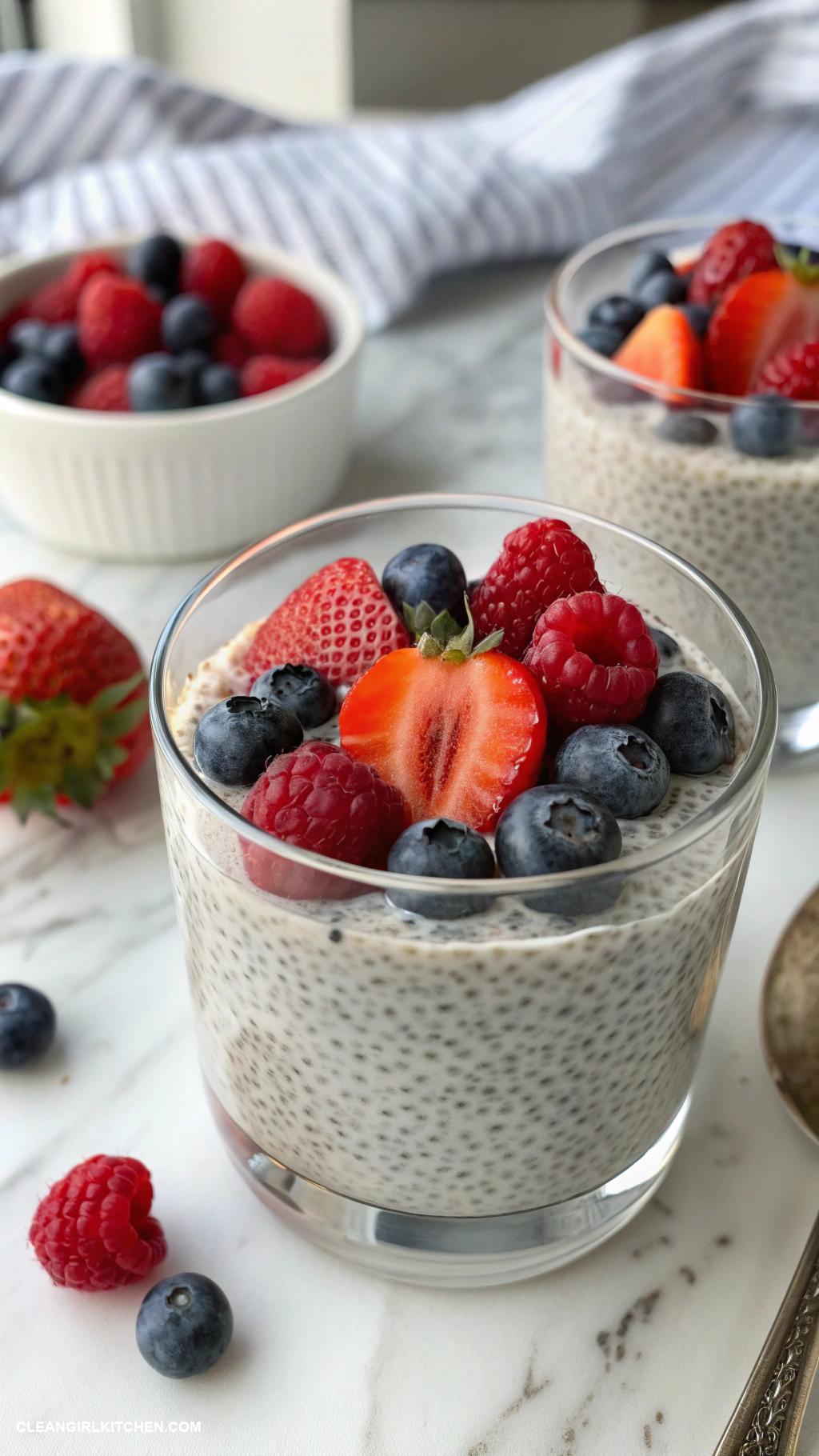 whole foods recipes Chia Seed Pudding with Almond Milk and Fresh Berries