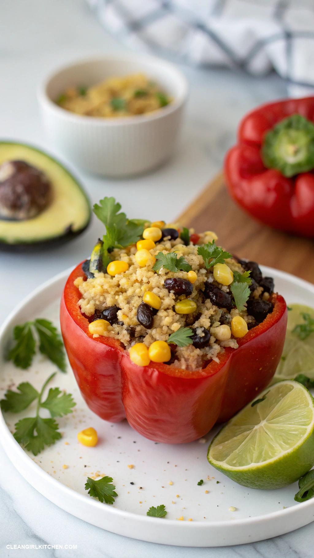 whole foods recipes Stuffed Bell Peppers with Quinoa Corn and Black Beans